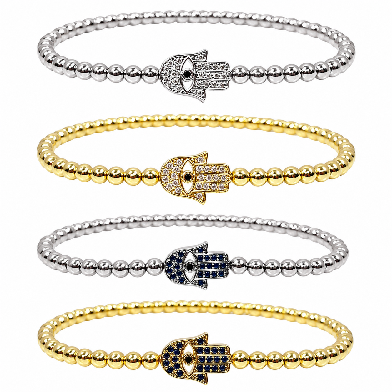 Hamsa Stretch Beaded Bracelet