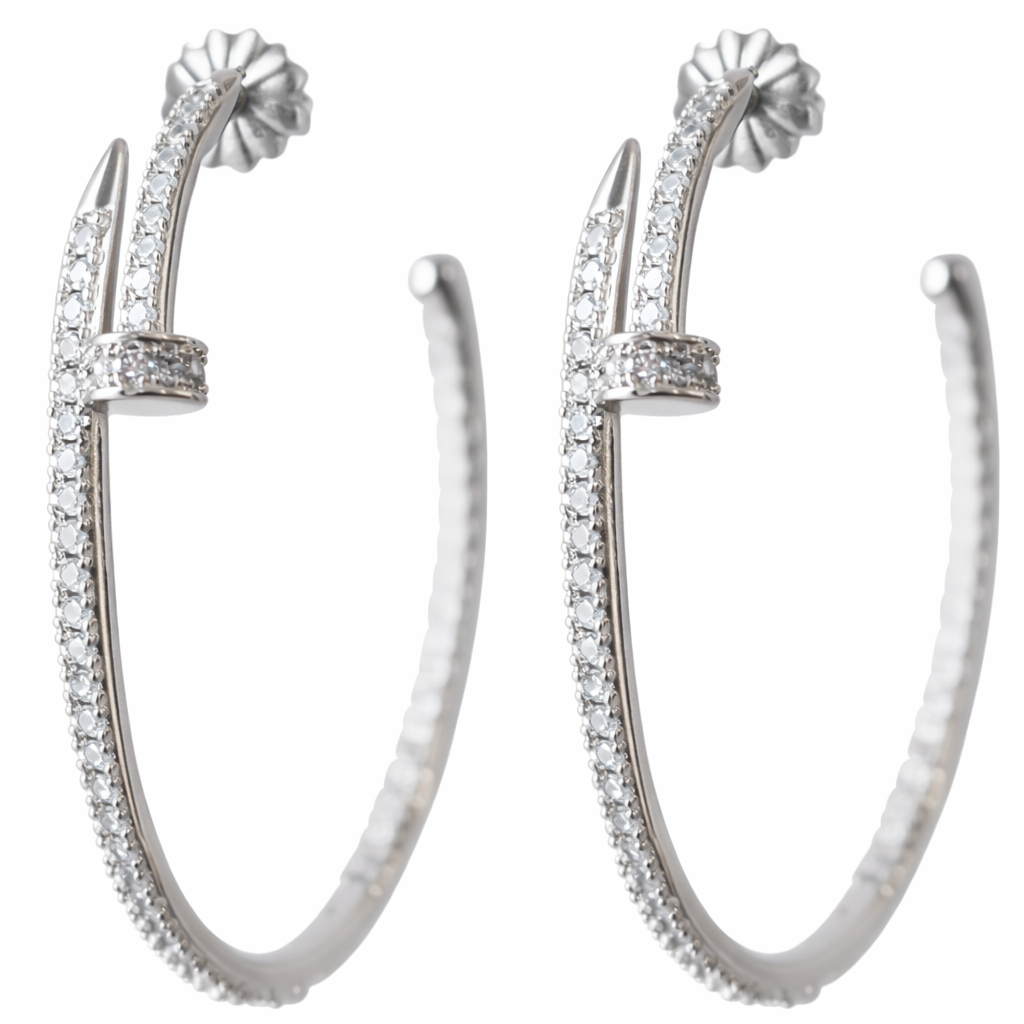 Emma Nail CZ Hoop Earrings