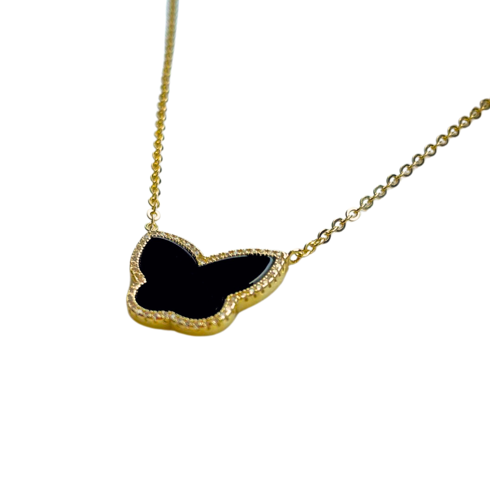 Black Onyx Butterfly Necklace