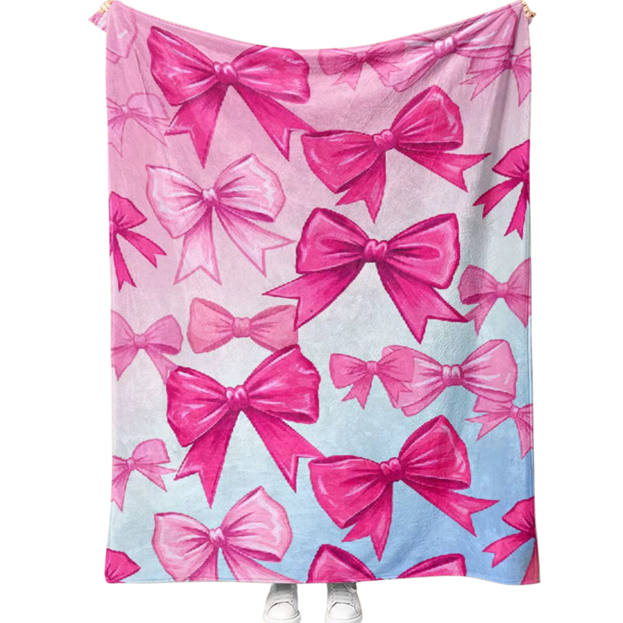 Pink Ombre Bow Blanket