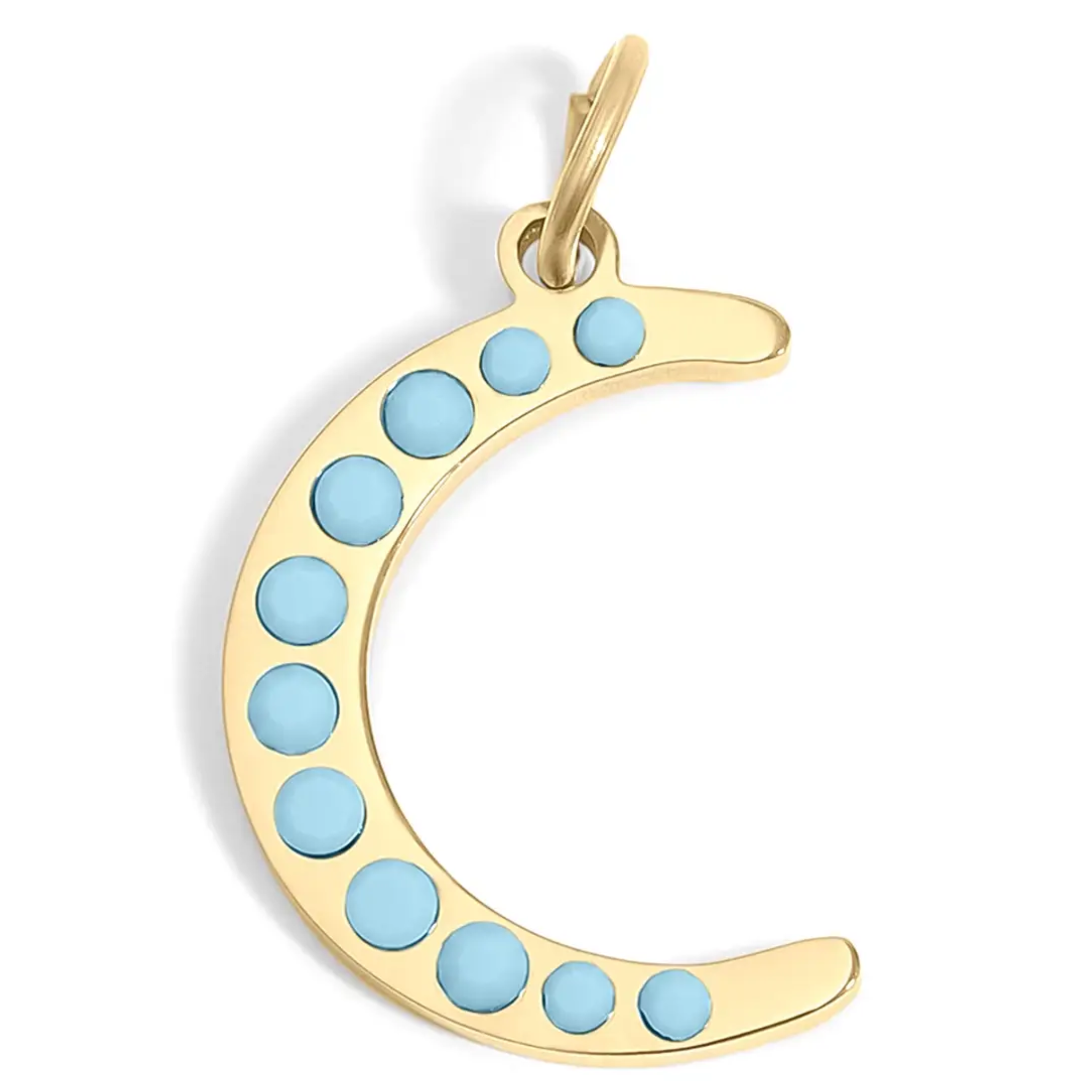 18K Gold Pvd Stainless Steel Turquoise Stone Moon Charm