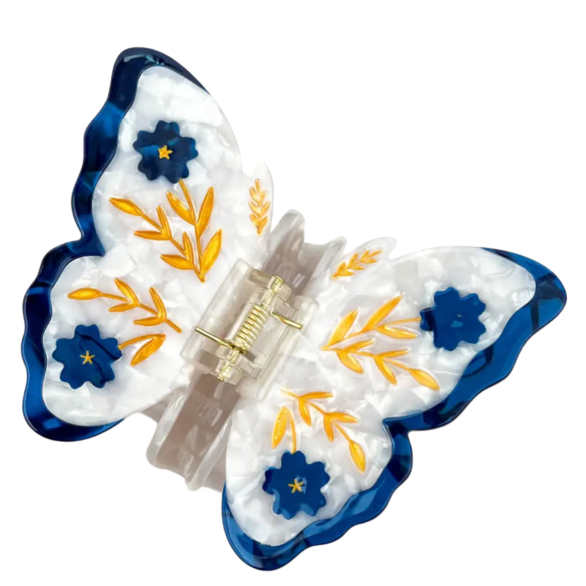 Acetate Butterfly Hair Claw, Floral Design