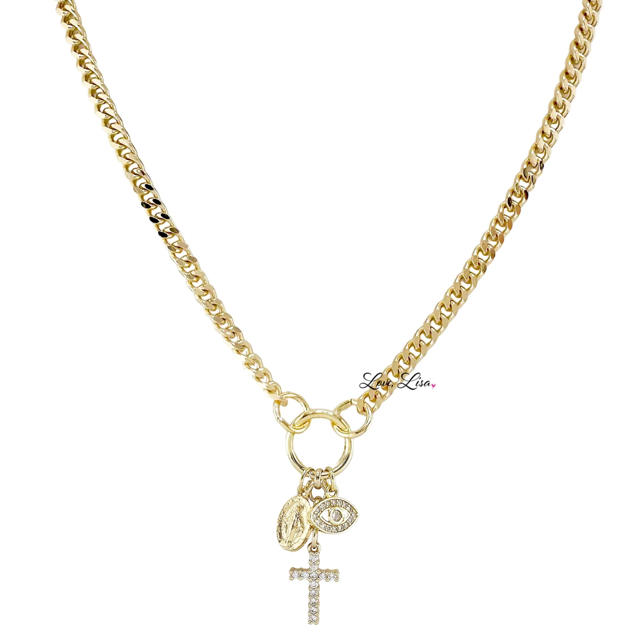 Sara Faith & Grace Cross Charm Necklace