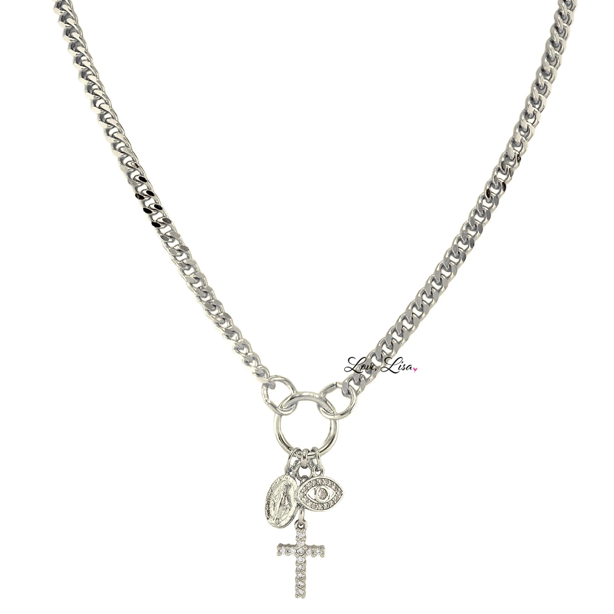 Sara Faith & Grace Cross Charm Necklace