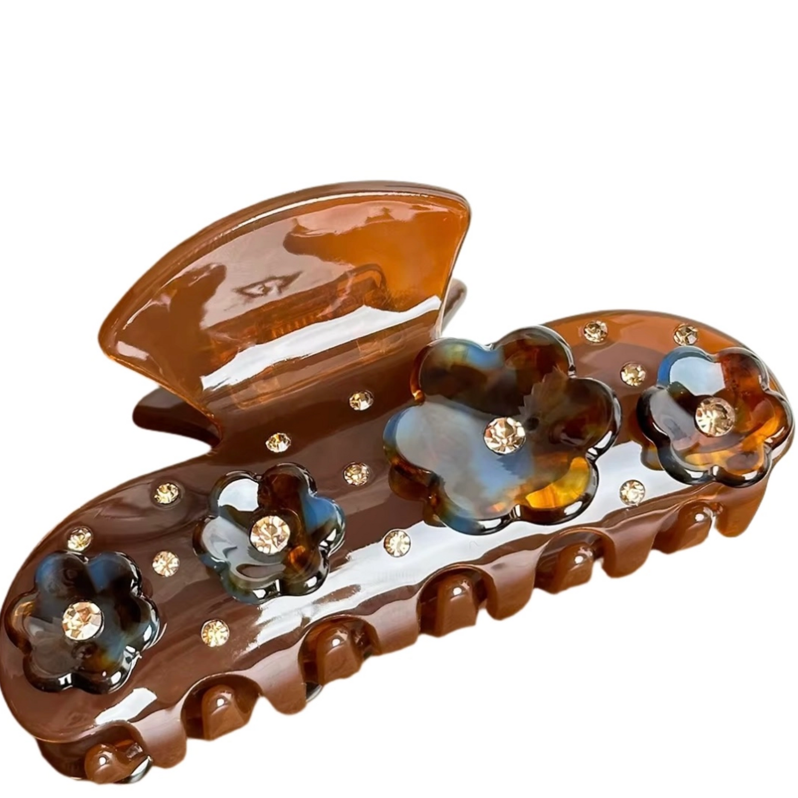 Chocolate, Brown Flower Hair Clip.