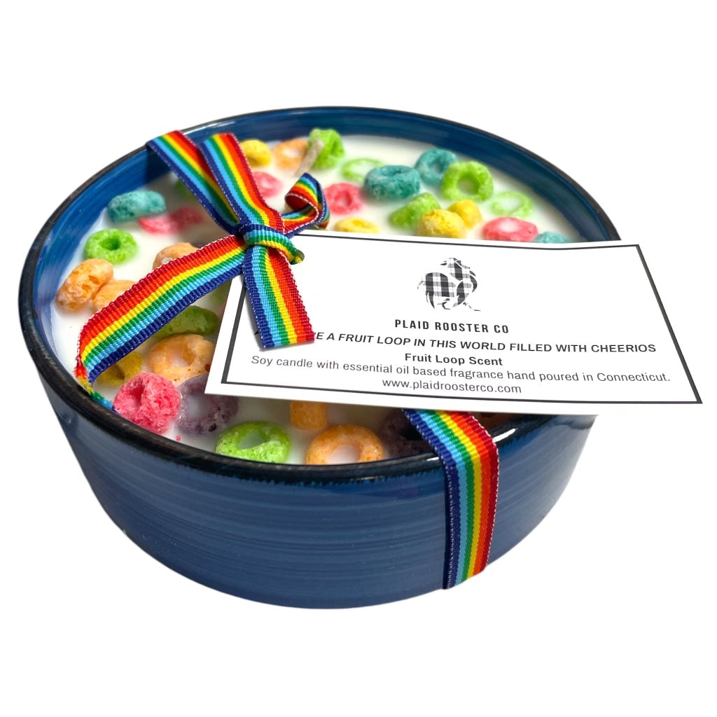 Fruit Loop Soy Candle in Reusable Ceramic Cereal Bowl