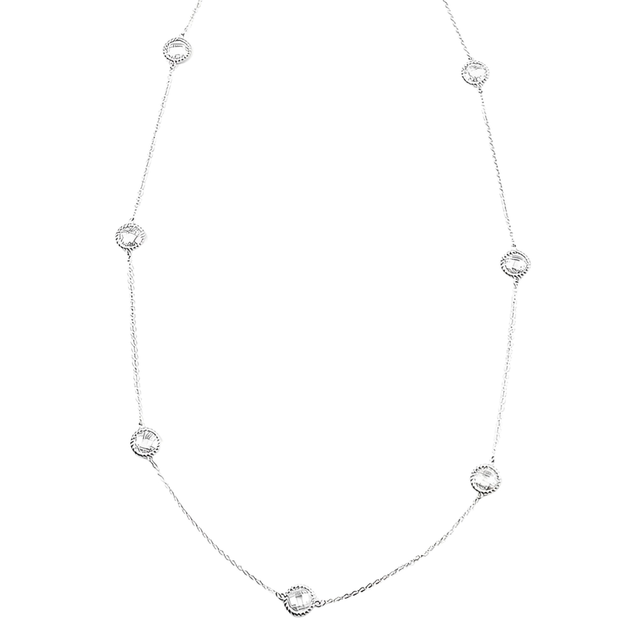 Delicate CZ Circle Long Necklace