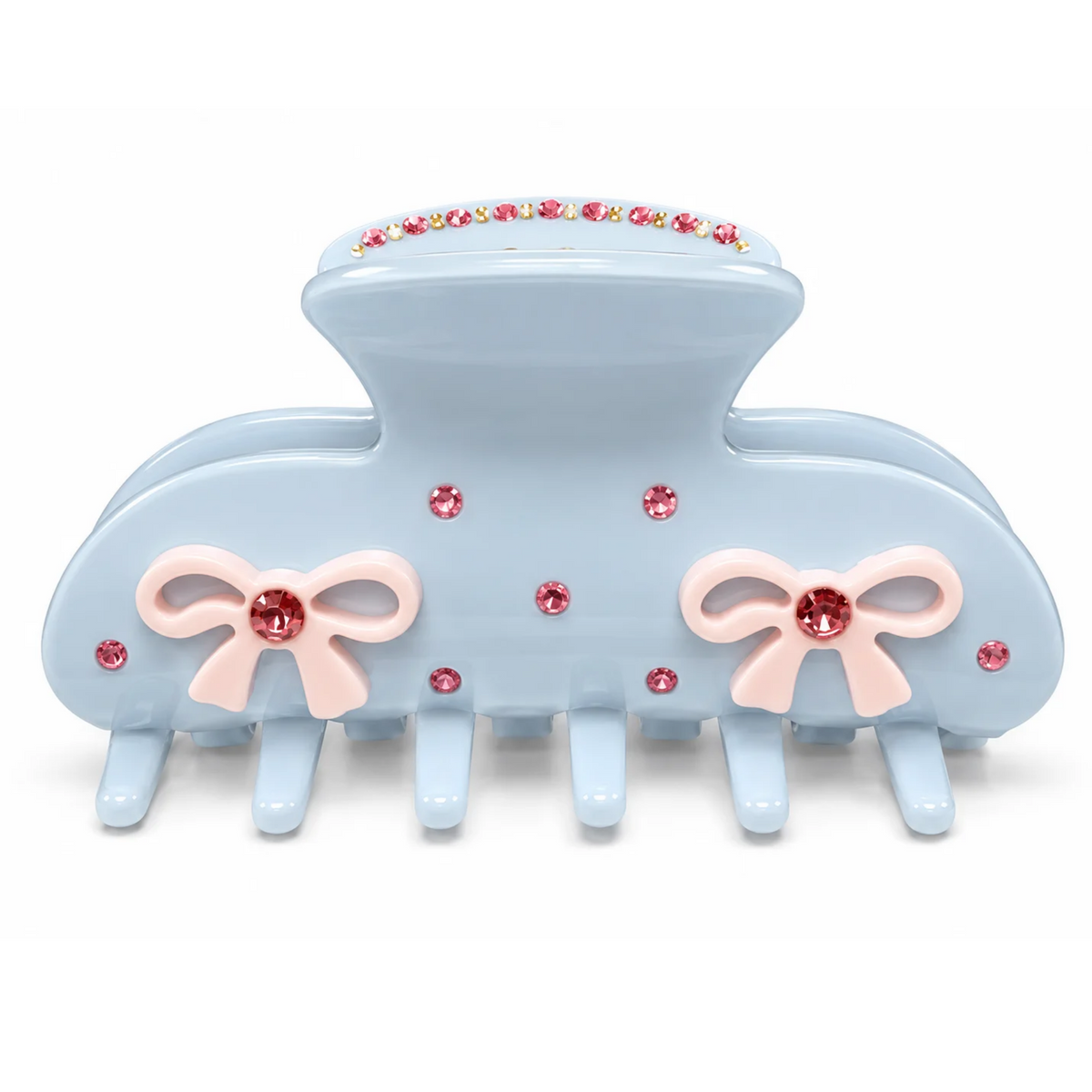 Blue Rhinestone Bow Hair Clip