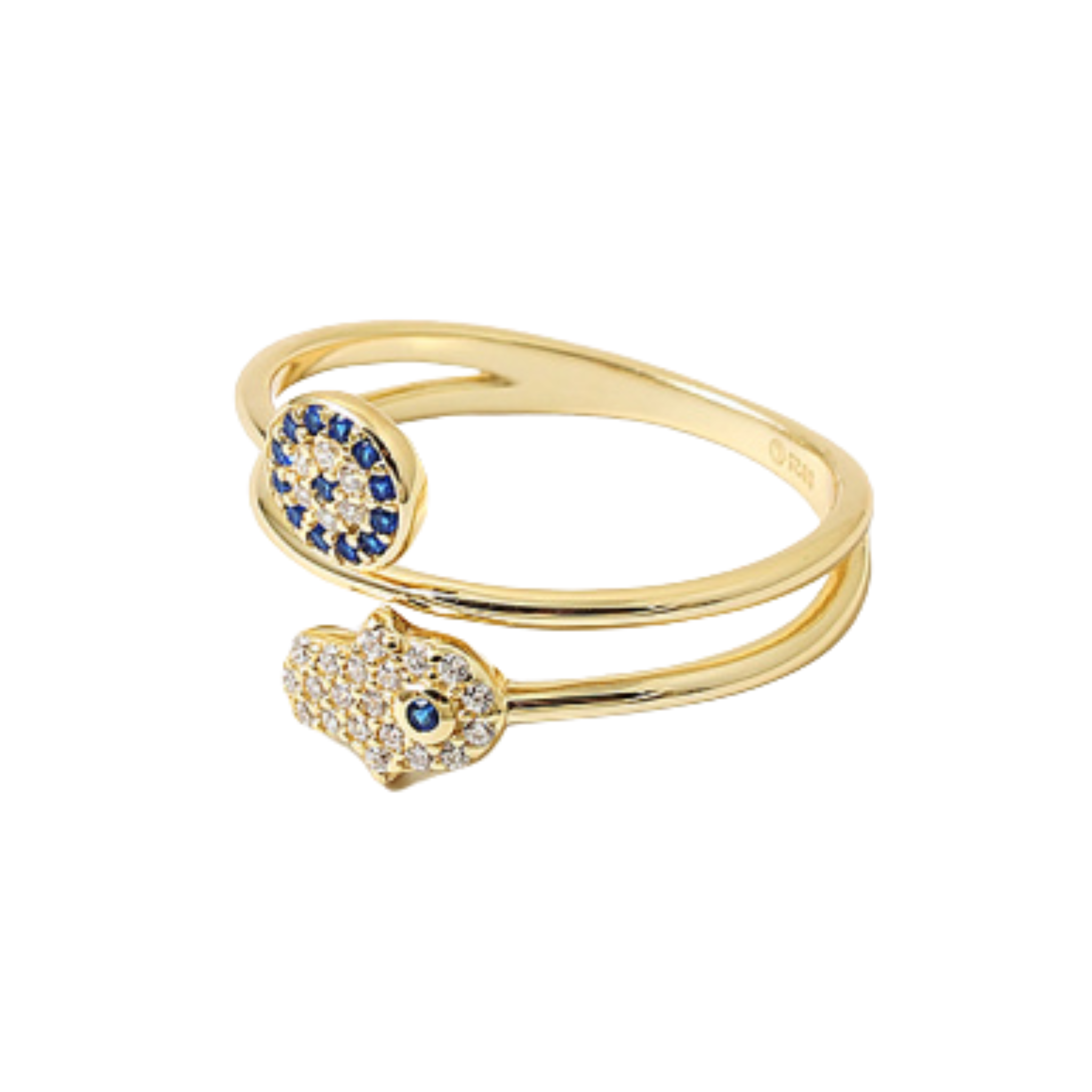 CZ Evil Eye & Hamsa Wrap Around Ring