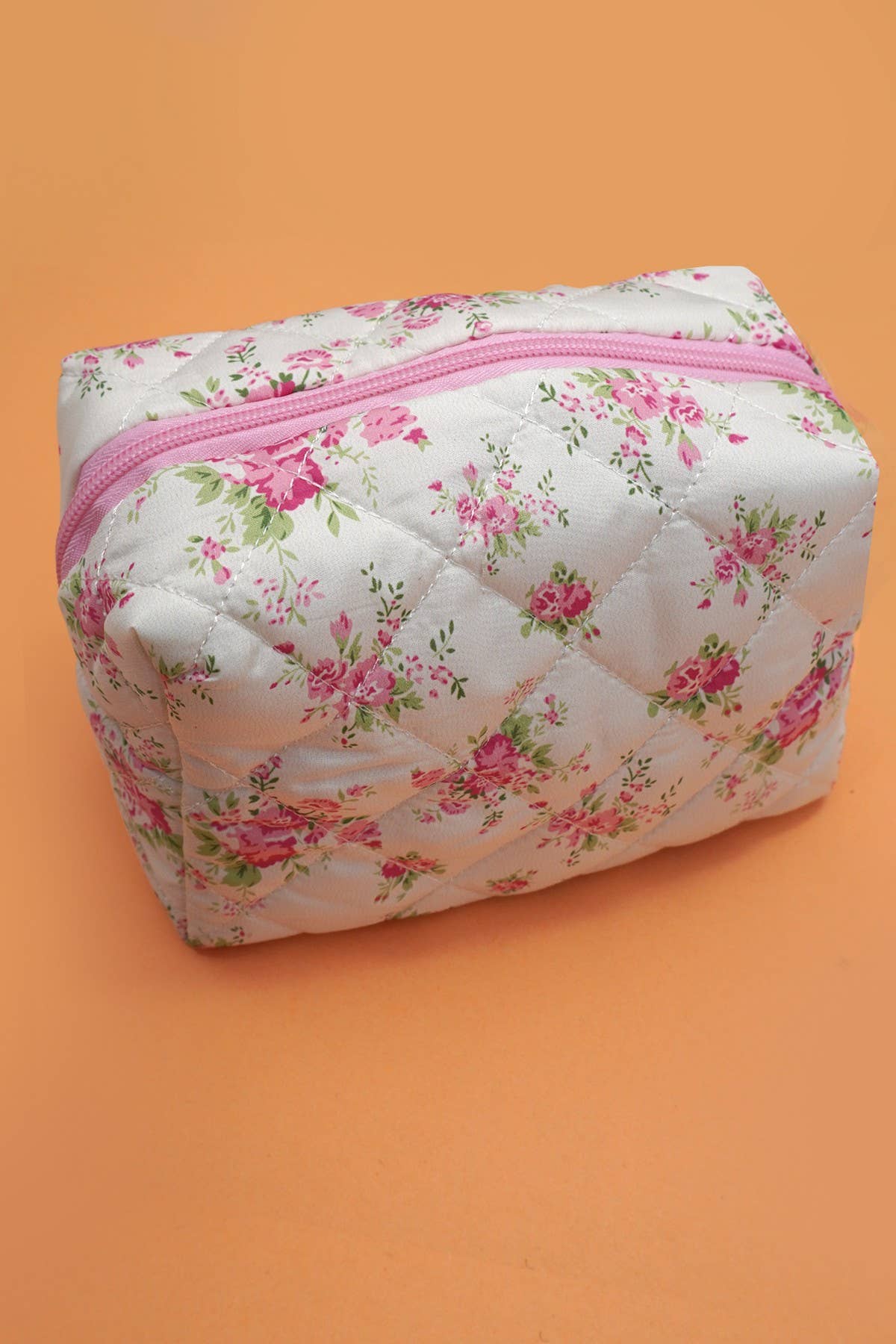 FLORAL TOILE PATTERN MAKEUP COSMETIC POUCH BAG