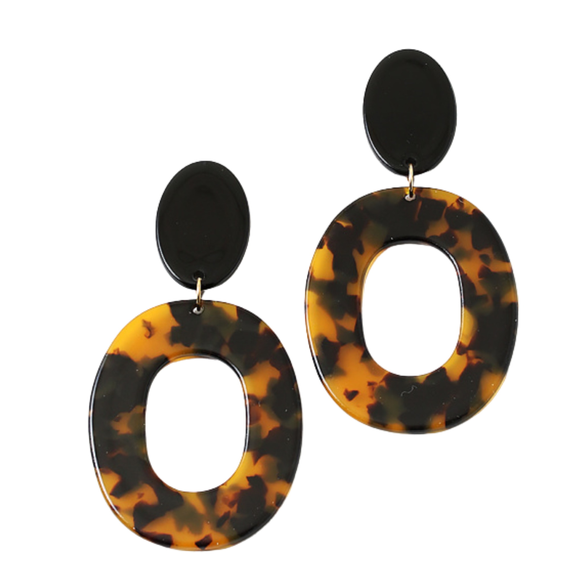 tortoise and black drop earrings