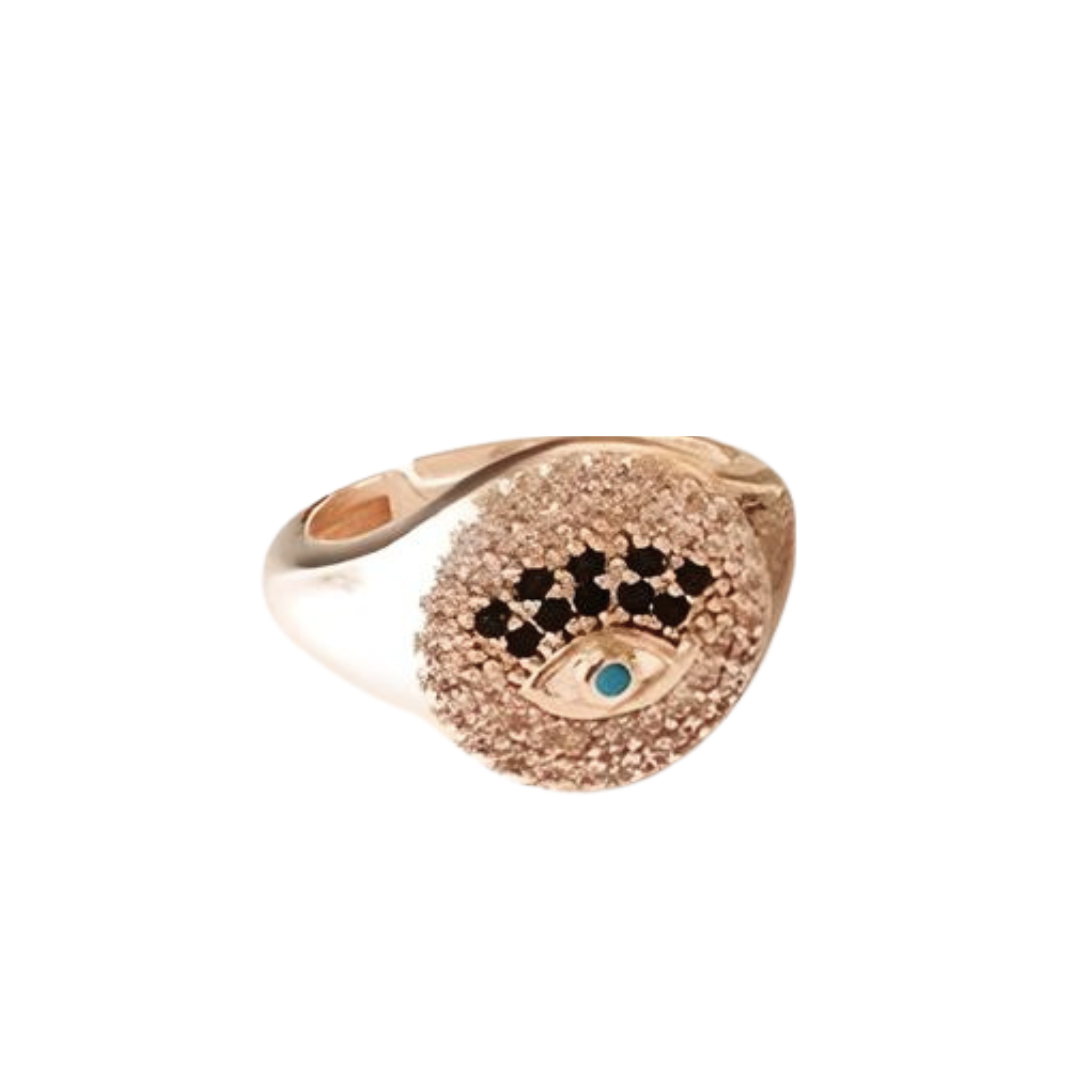 Adjustable Round Evil Eye CZ Ring