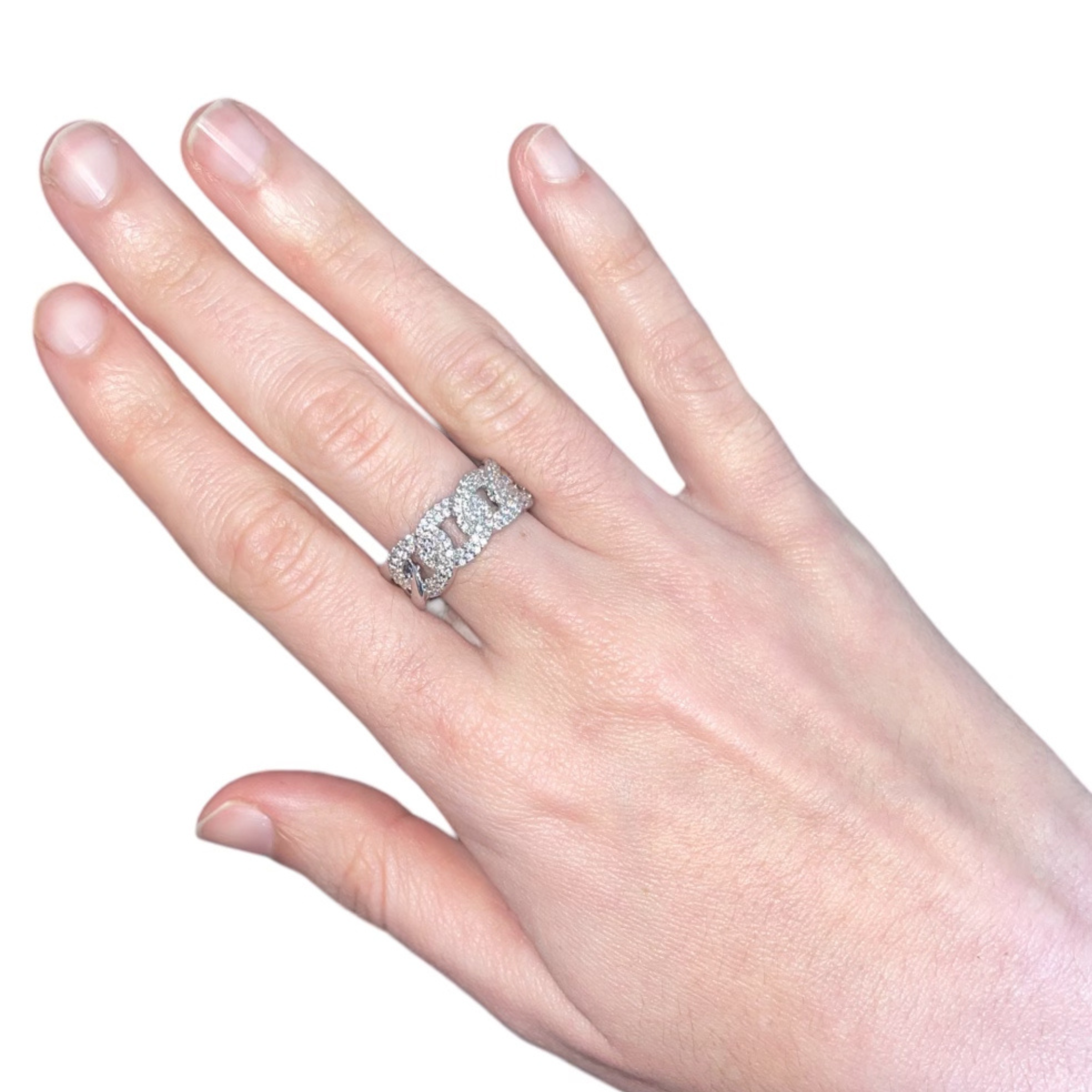 CZ Chunky Chain Link Ring