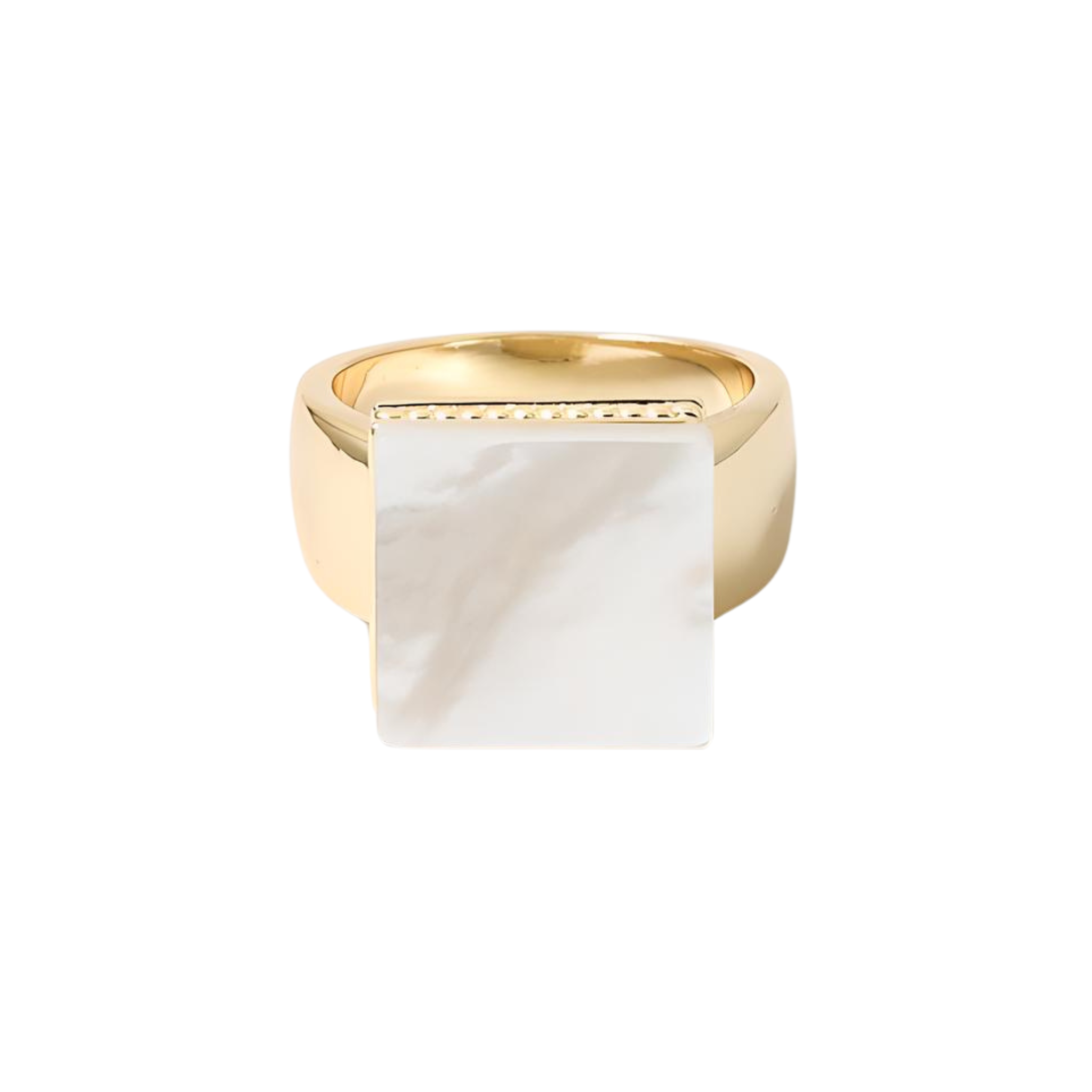 Mother of Pearl Square Statement Chunky Ring