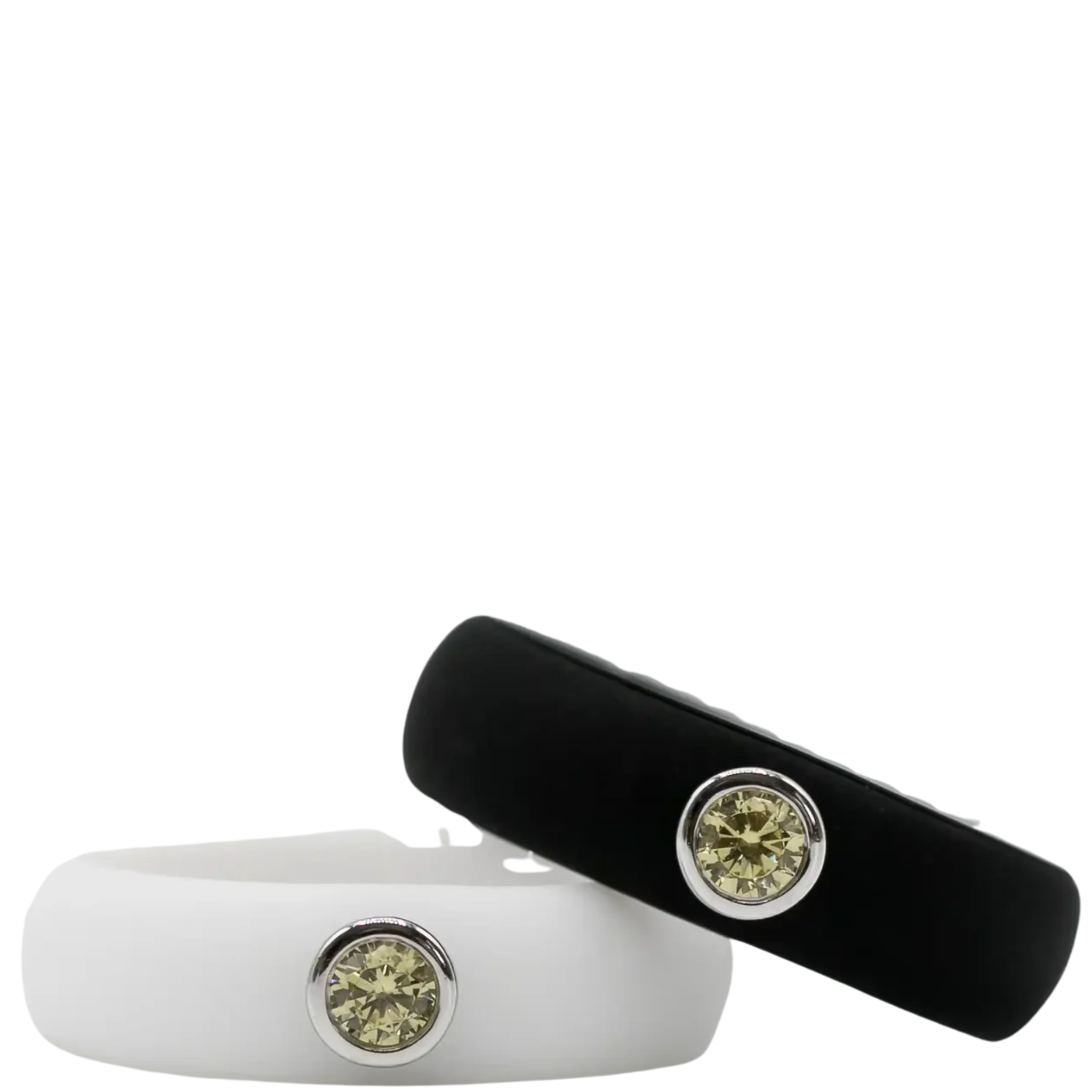 Yellow Cubic Zirconia Silicone Ring