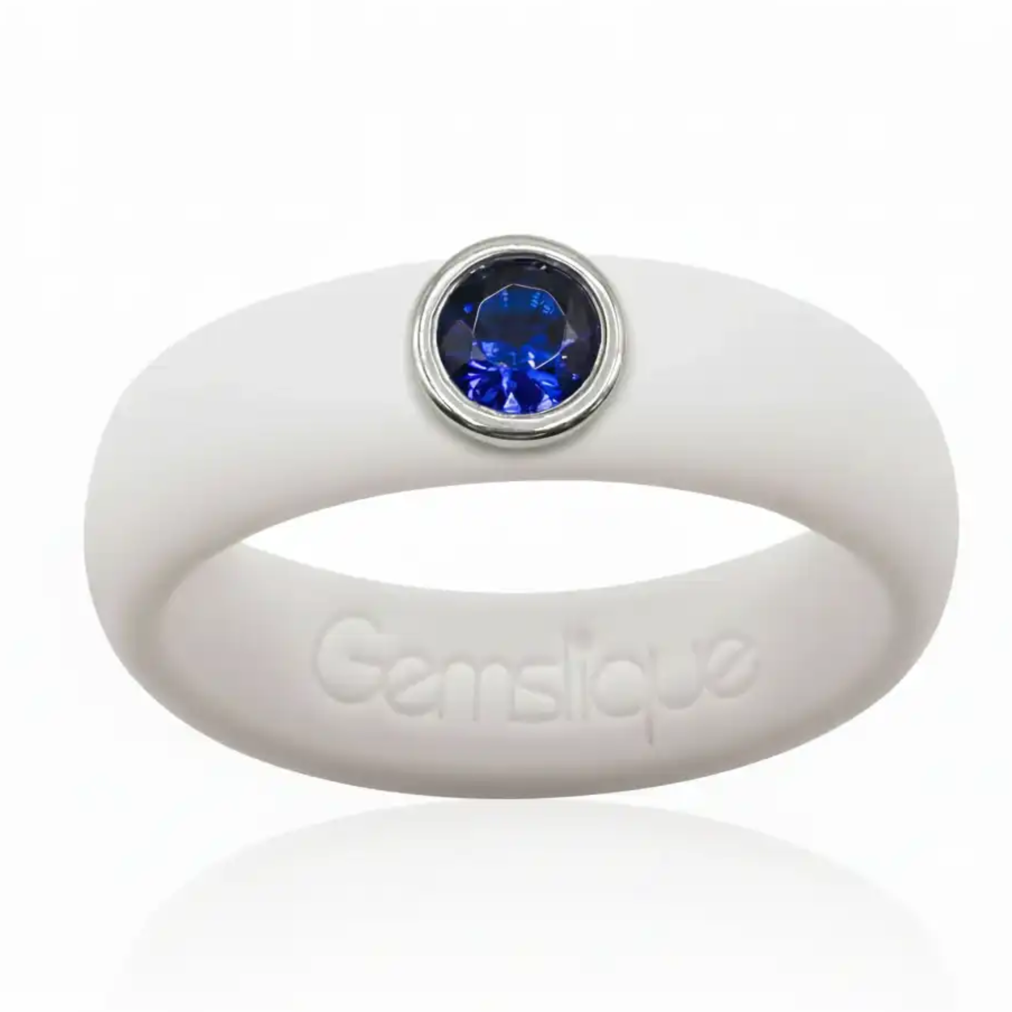 Blue Cubic Zirconia Silicone Ring