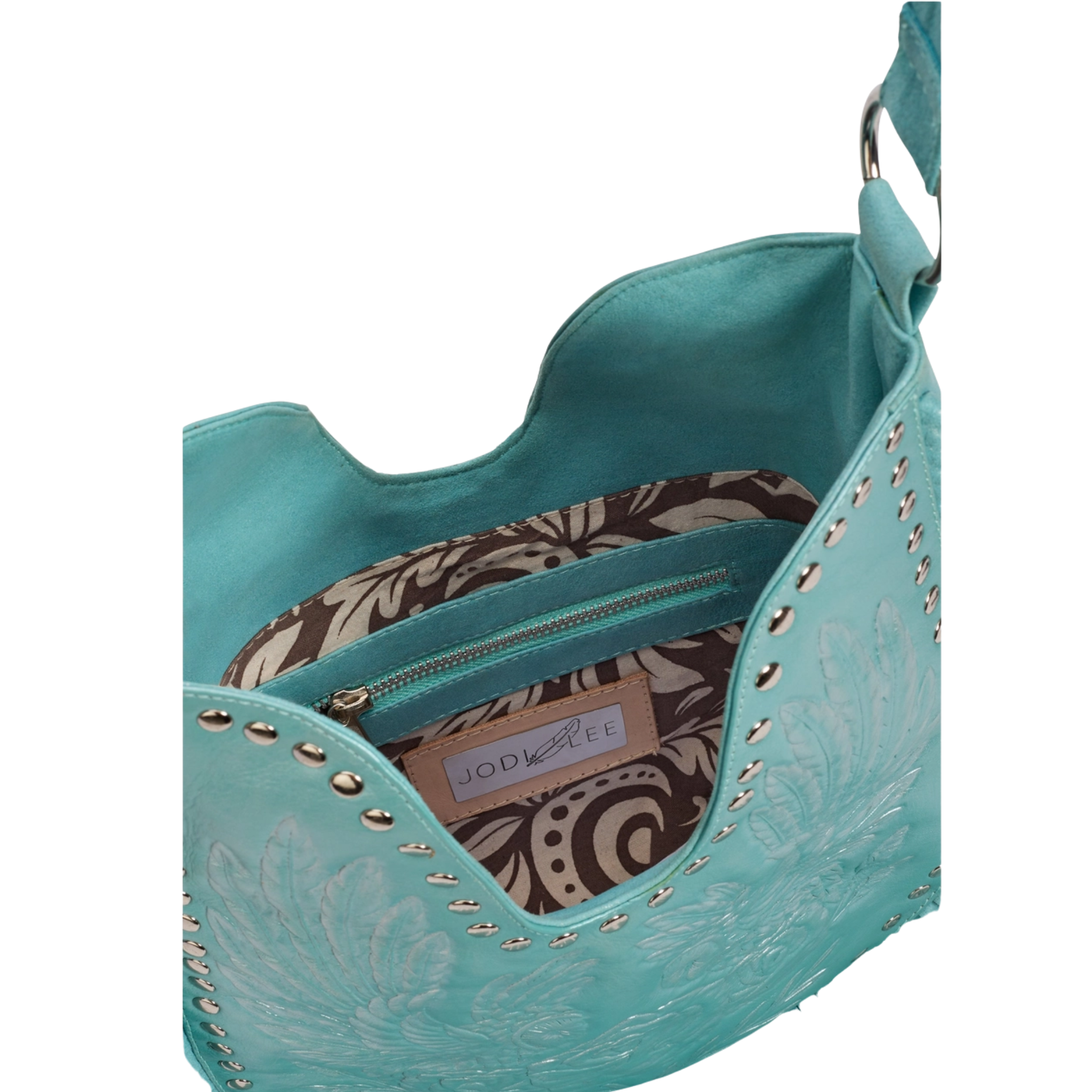 Owl Rose Fringe Bag Pale Blue/Silver