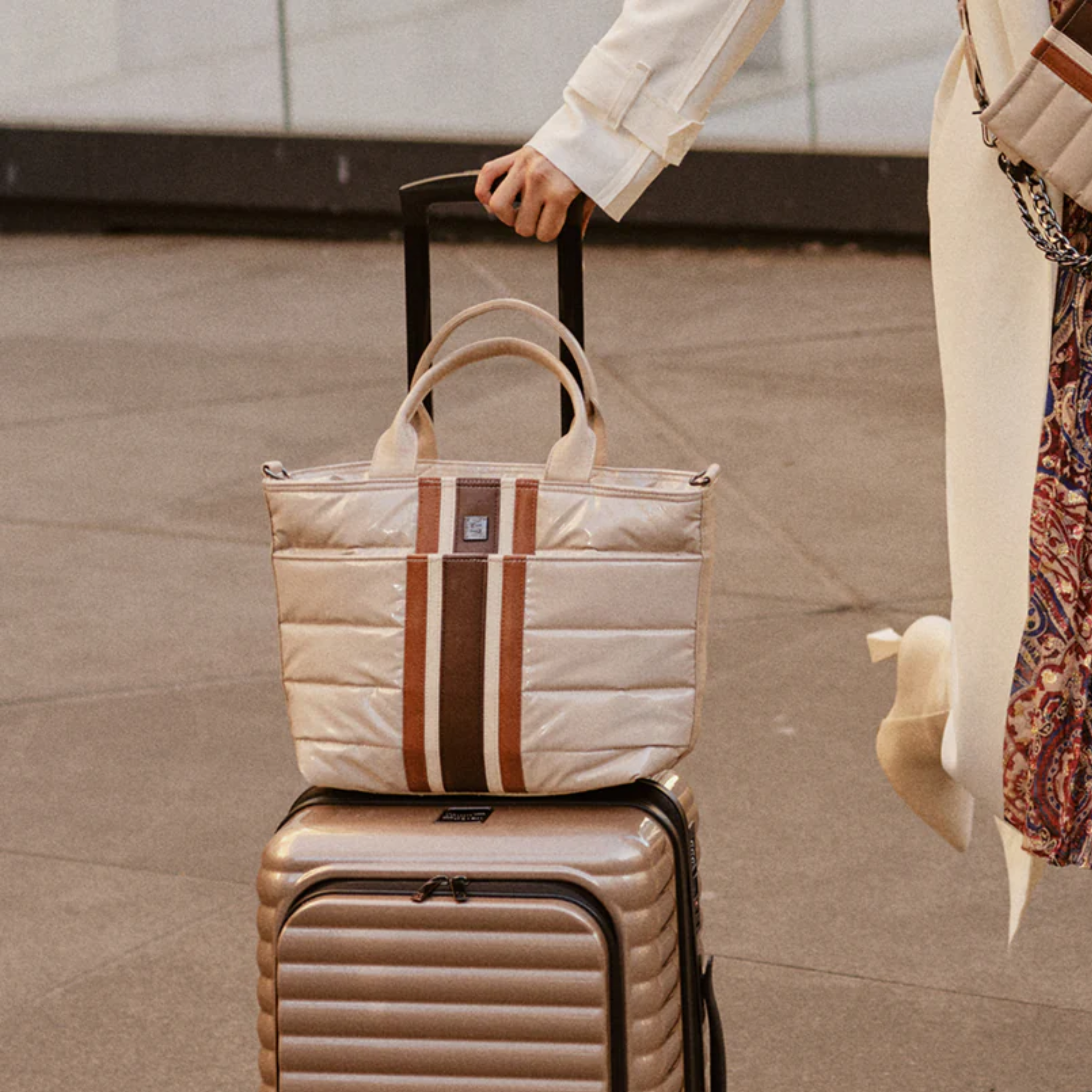 Think Royln Getaway travel bag charm featuring a coquette heart and bow design in vibrant colors.