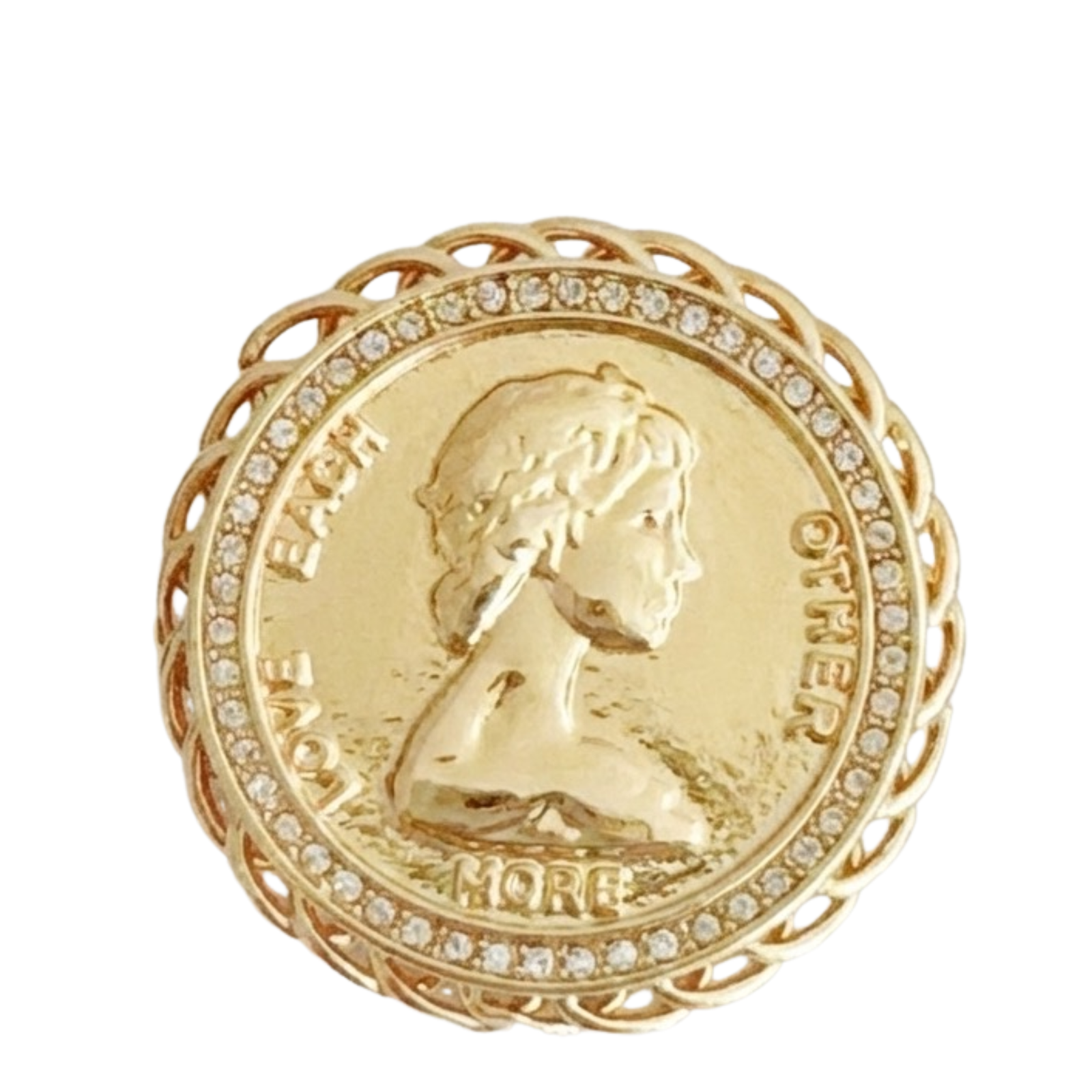 Vintage Medallion Coin Brooch Pin