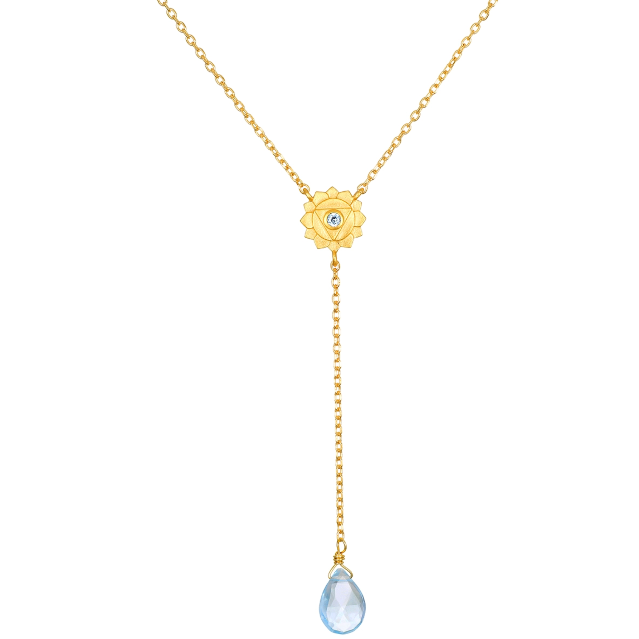 16" Throat Chakra Lariat Necklace