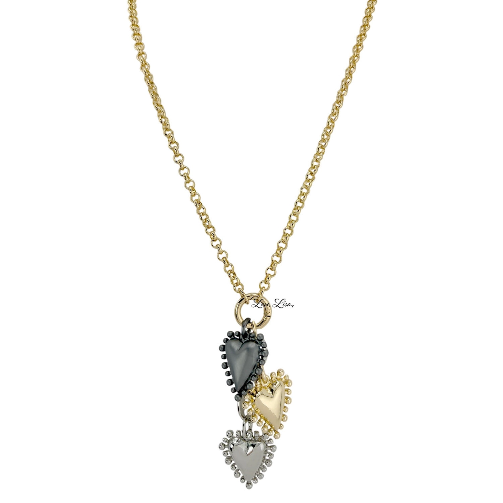 Falling Hearts Long Double Wrap Necklace