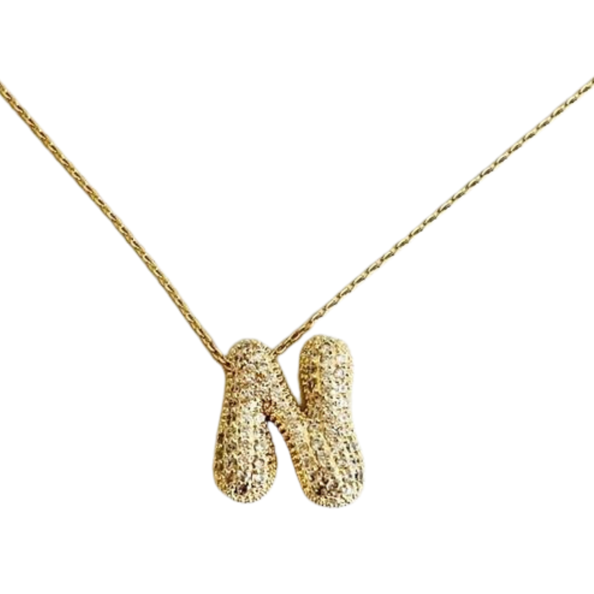 Crystal Bubble Initial Necklace