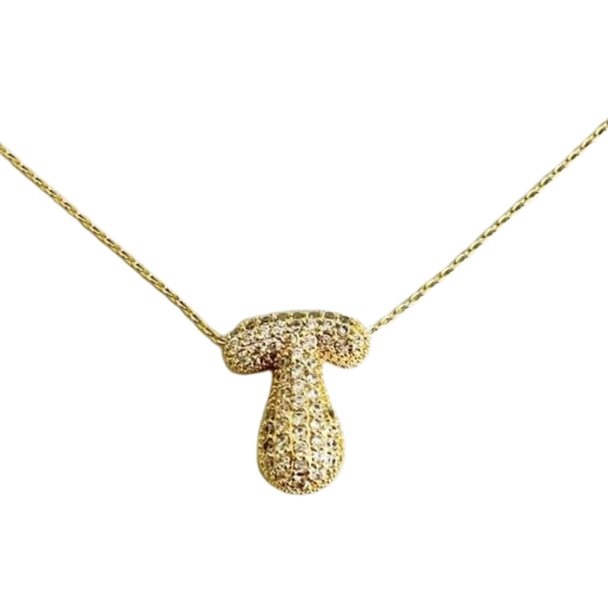 Crystal Bubble Initial Necklace