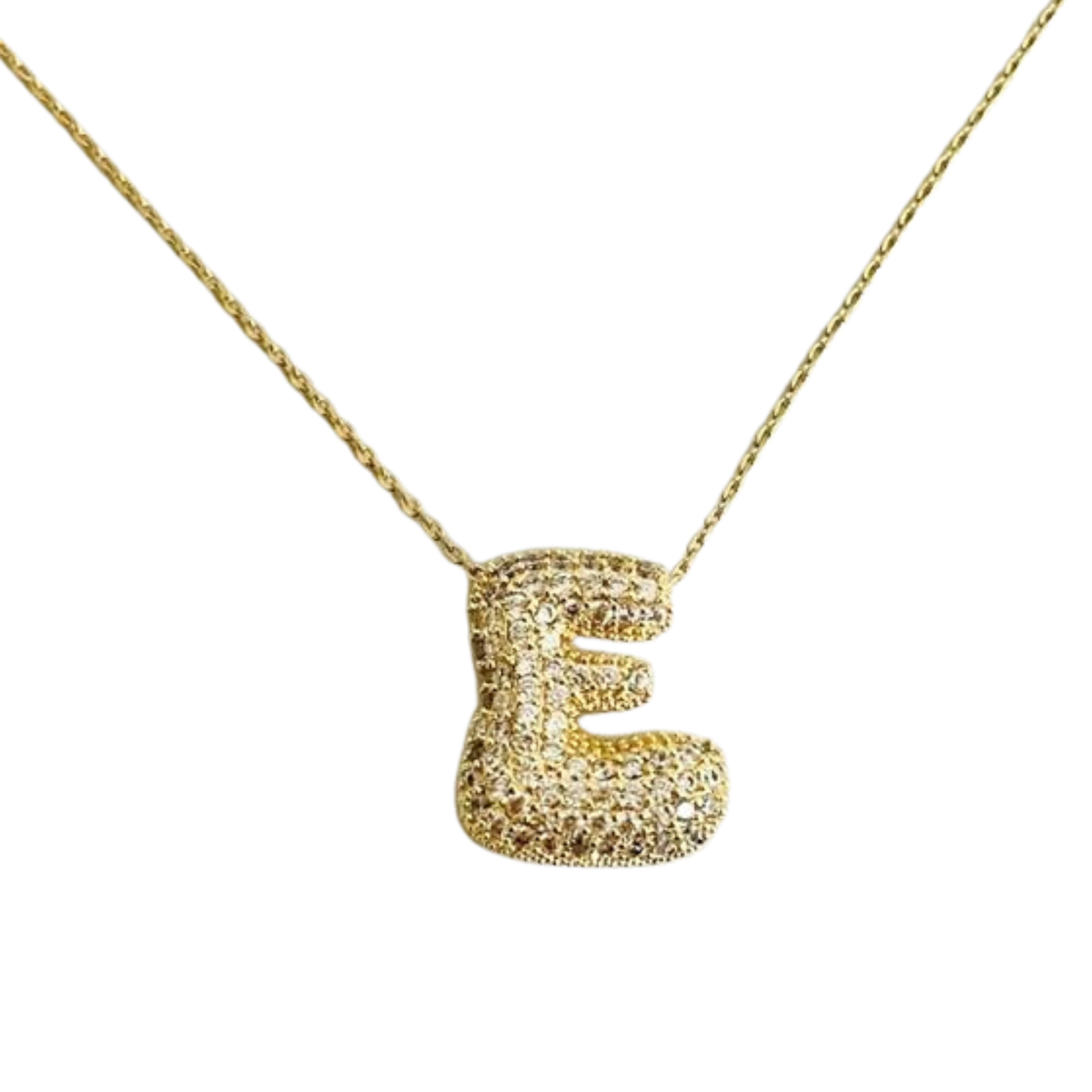 Crystal Bubble Initial Necklace