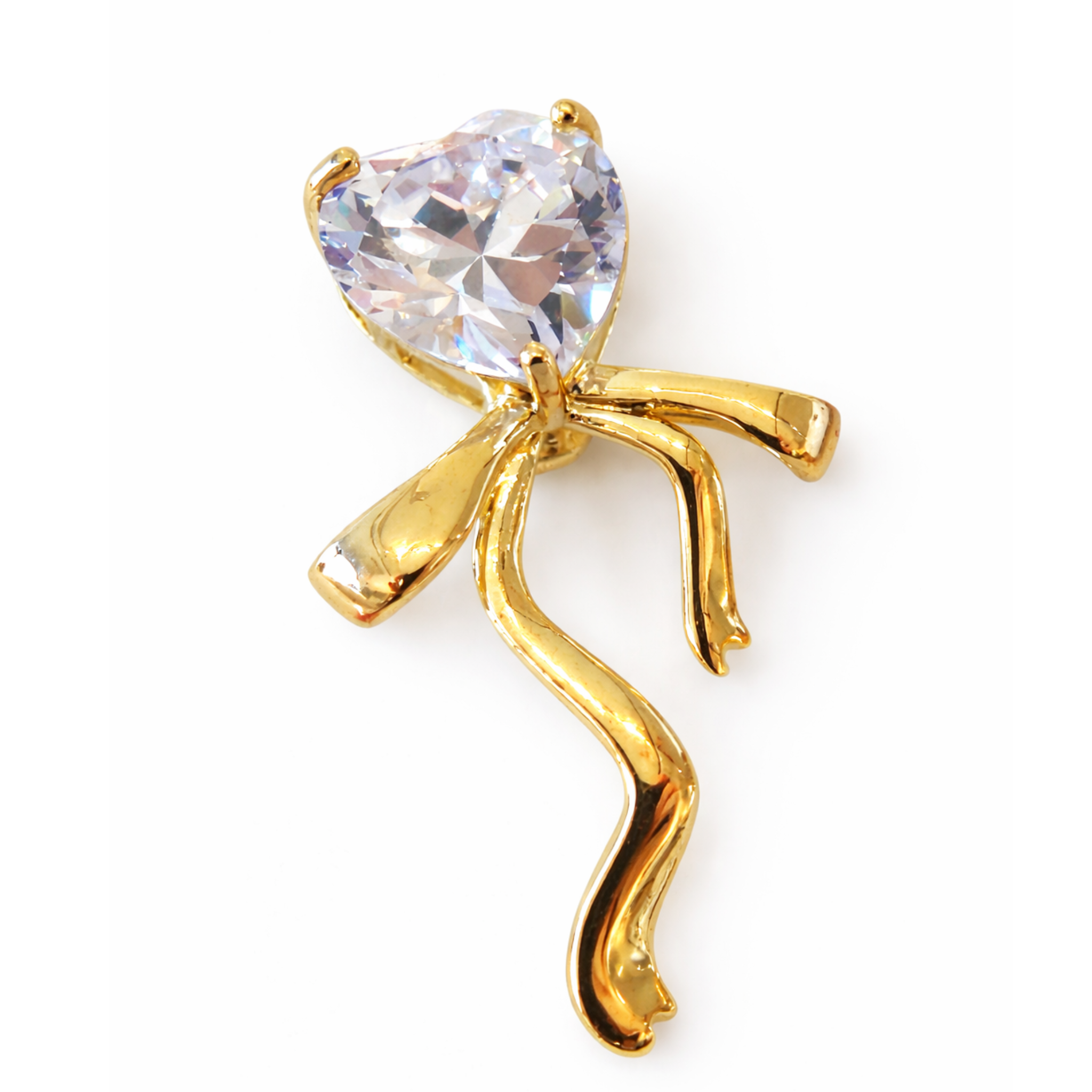 Colorful Amour Ribbon Heart Brooch with daisies, featuring multicolor ribbon and decorative floral design, from Private Label.