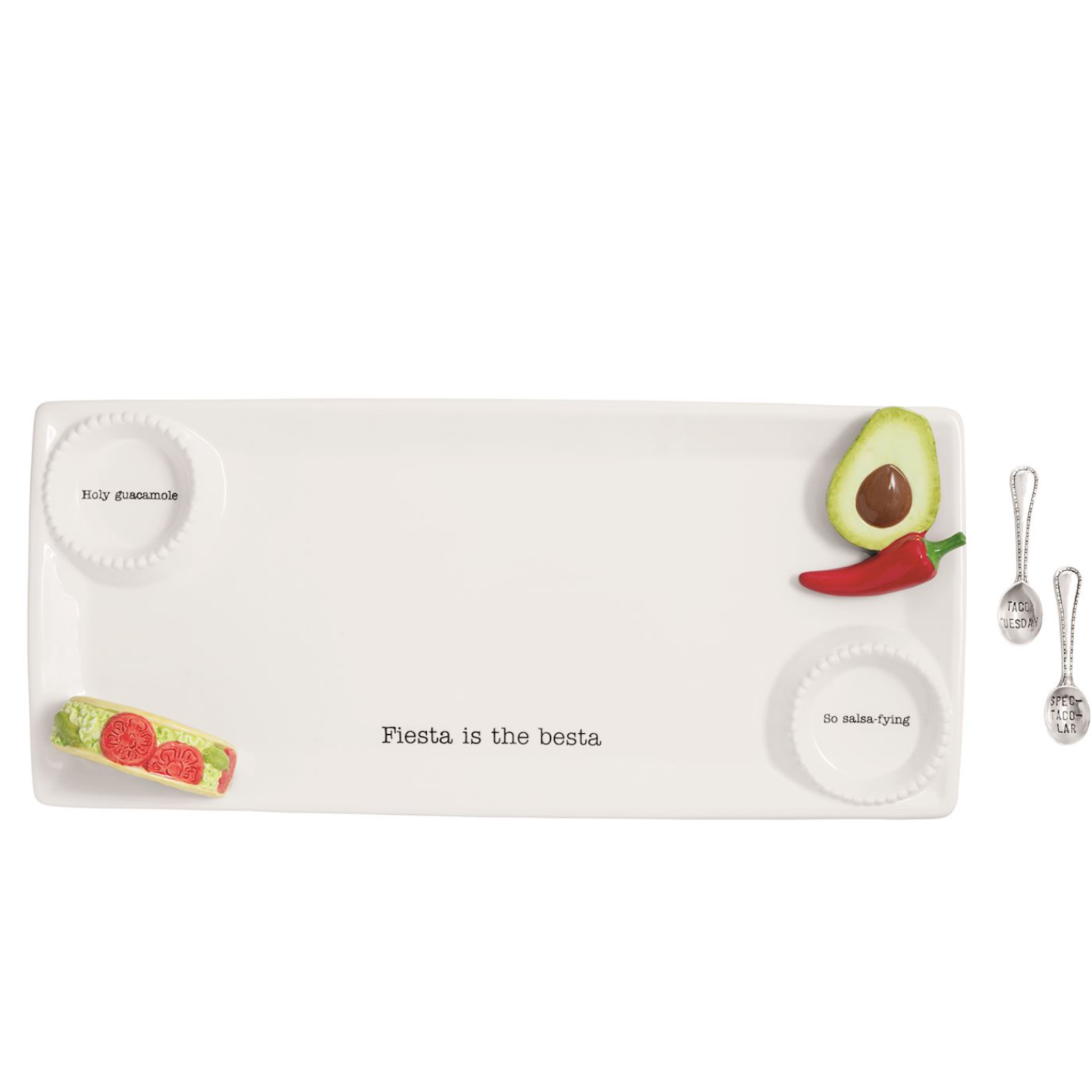 Colorful Fiesta Icon platter set by Mud Pie, featuring multicolored giftware with vibrant, decorative designs for special occasions.