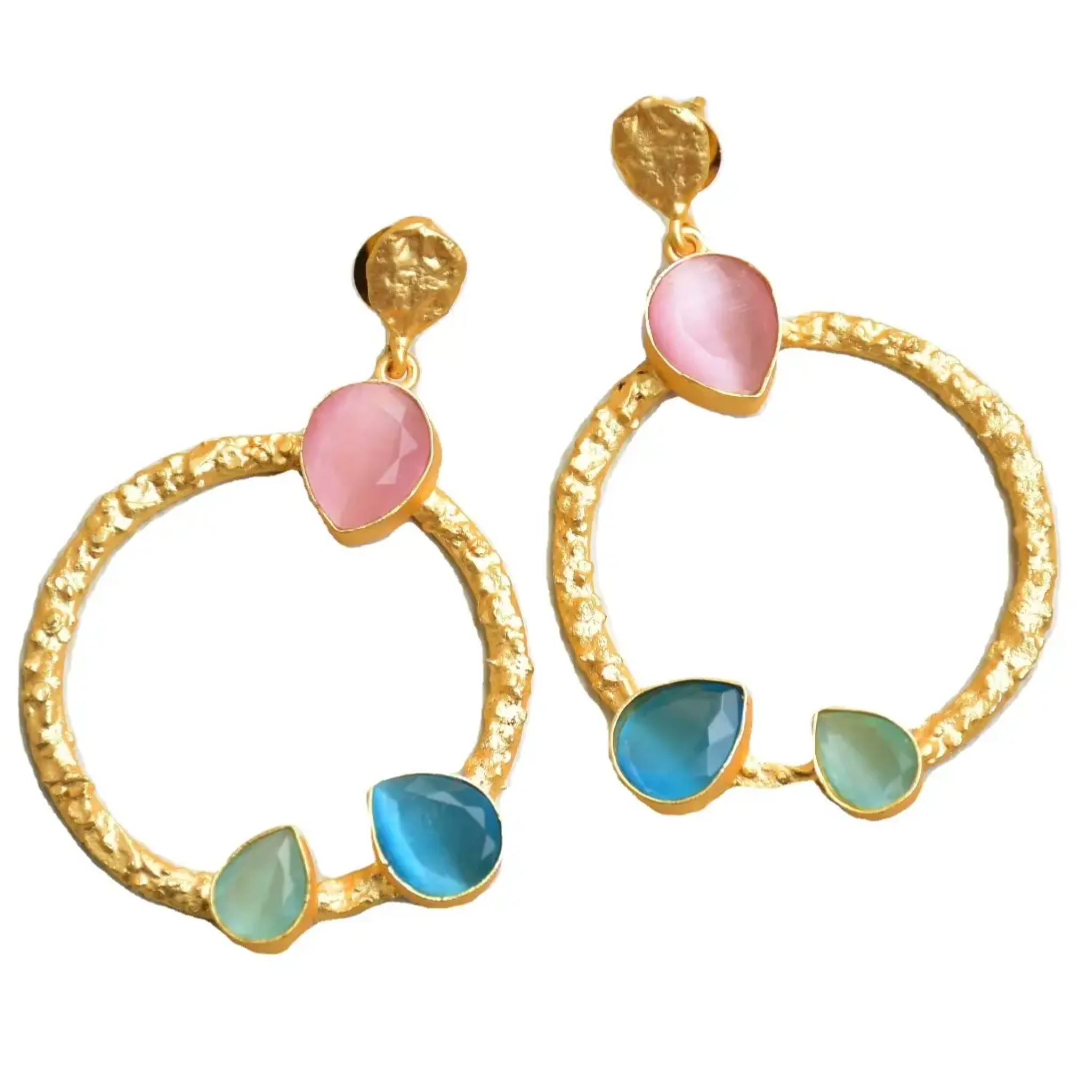 Multicolor gemstone earrings by Private Label featuring vibrant, multicolored stones set in elegant earring design.