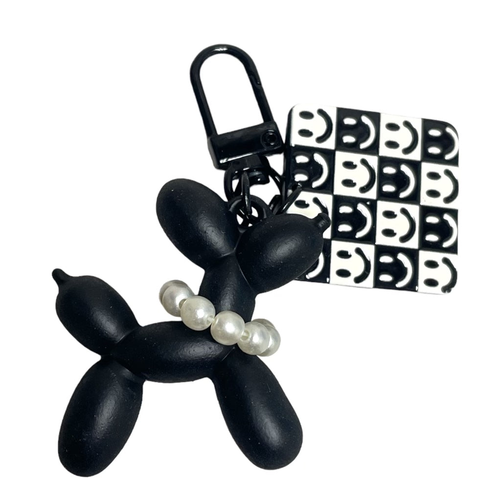 Black/White Balloon Dog Keychain