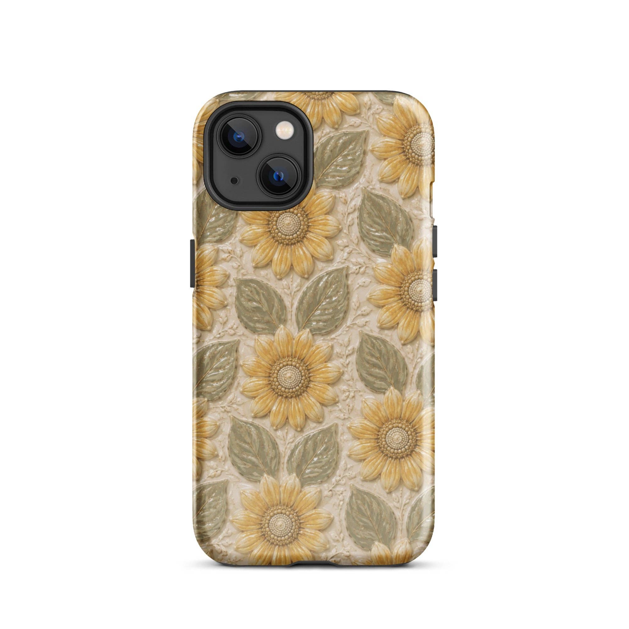 Green Tan Honey Flowers iPhone Case - Lets Bag it x Kiaras Creative