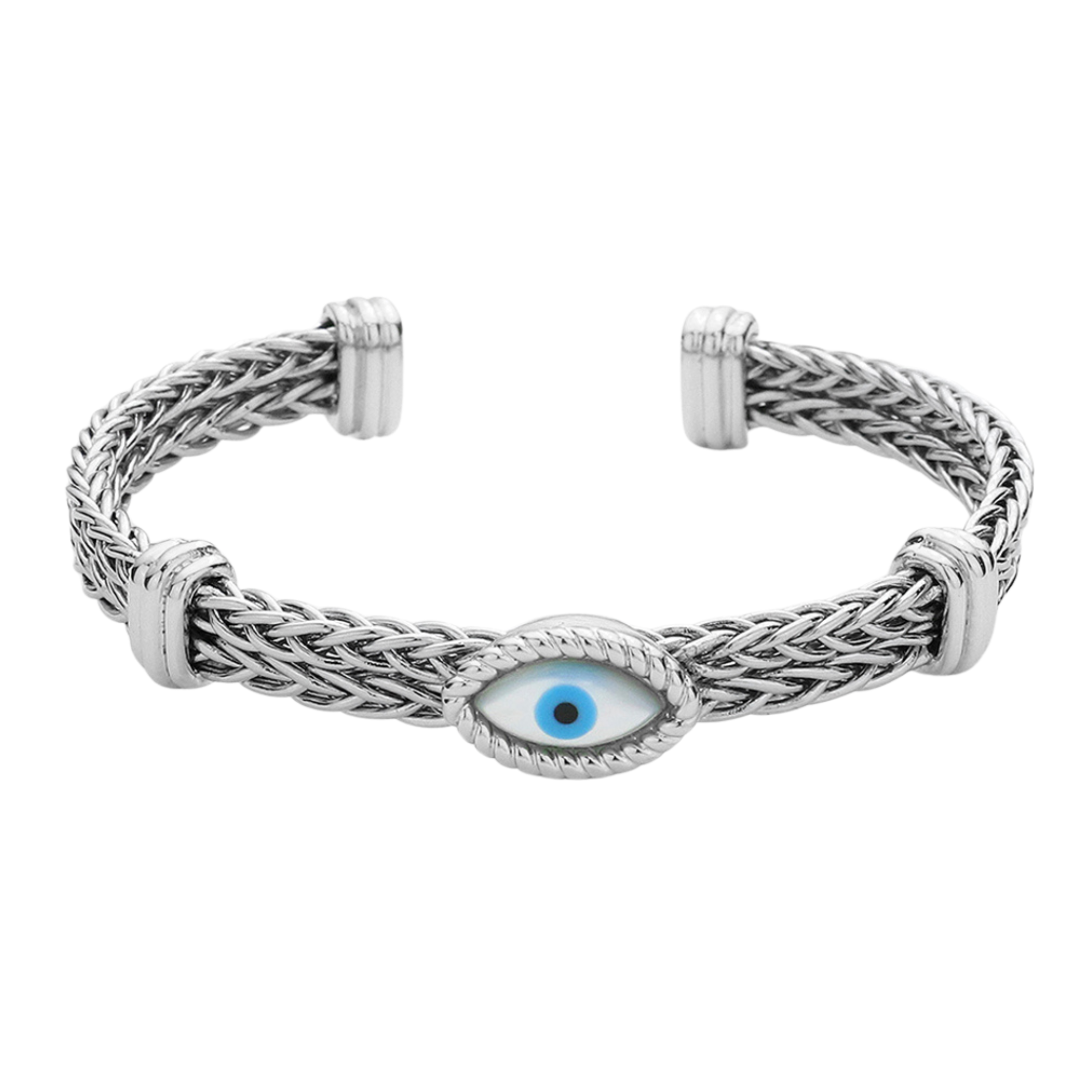 Evil Eye Accented Cuff Bracelet