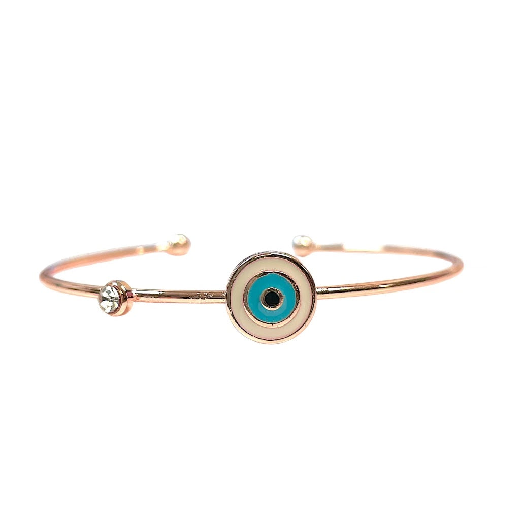 Rose Gold Evil Eye Bangle