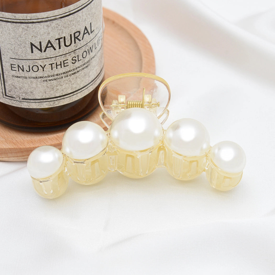 Elegant Pearl Acrylic Hair Claw Clip