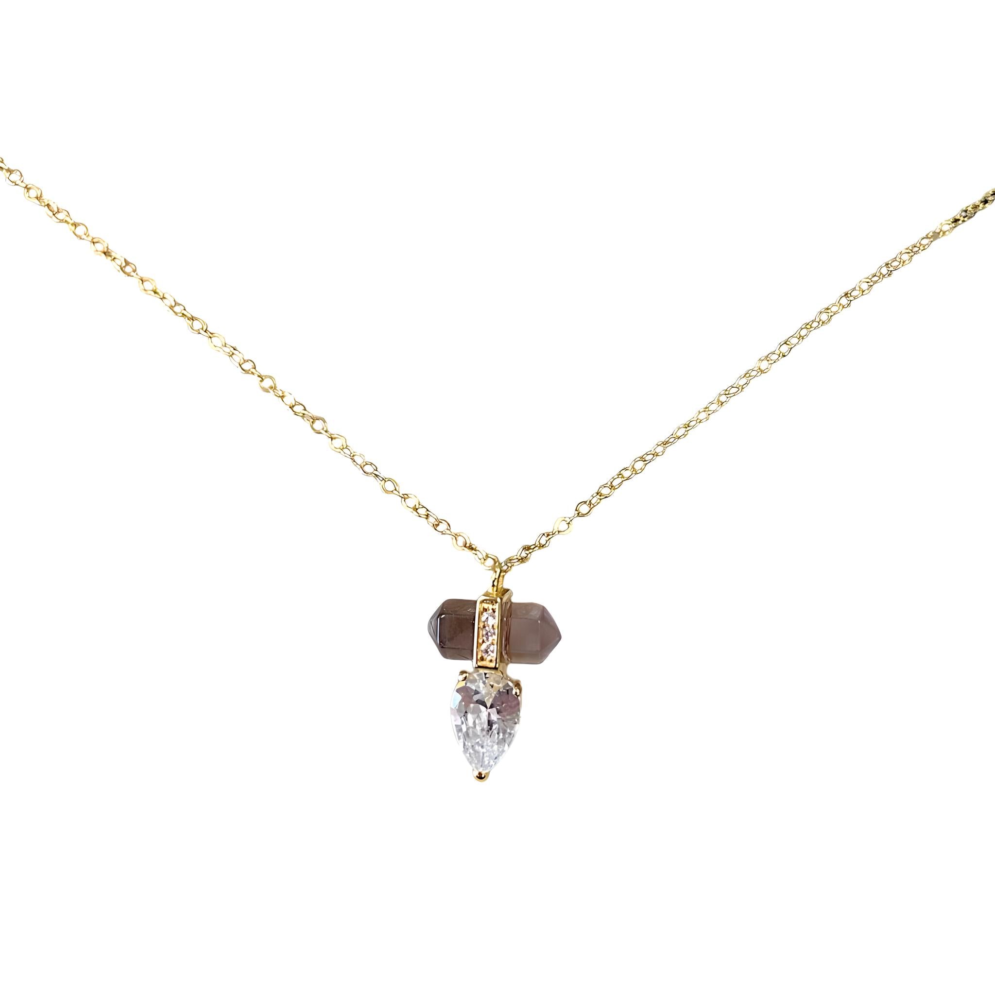 Crystal with CZ Droplet Necklace