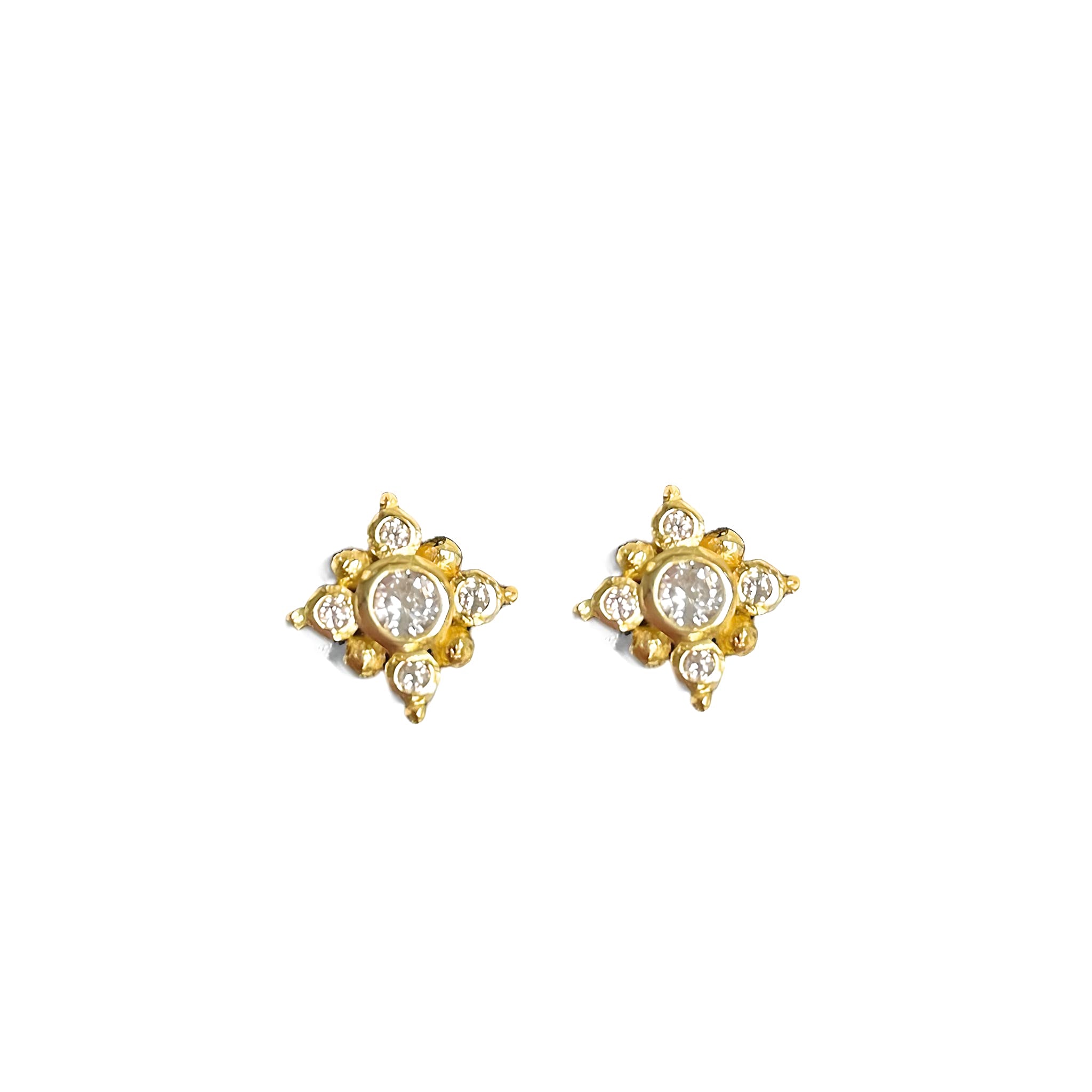 North Star Sterling Silver CZ Studs