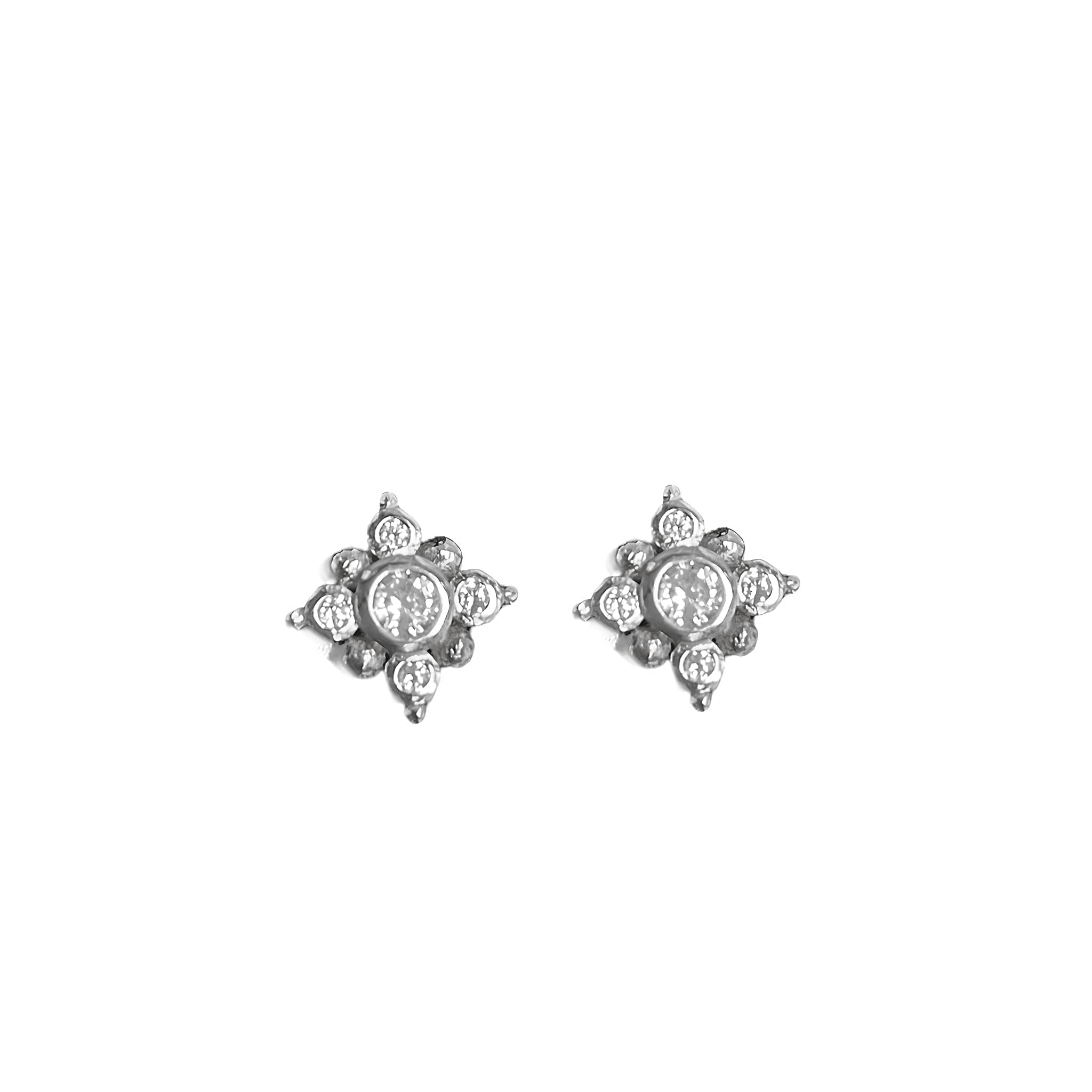 North Star Sterling Silver CZ Studs