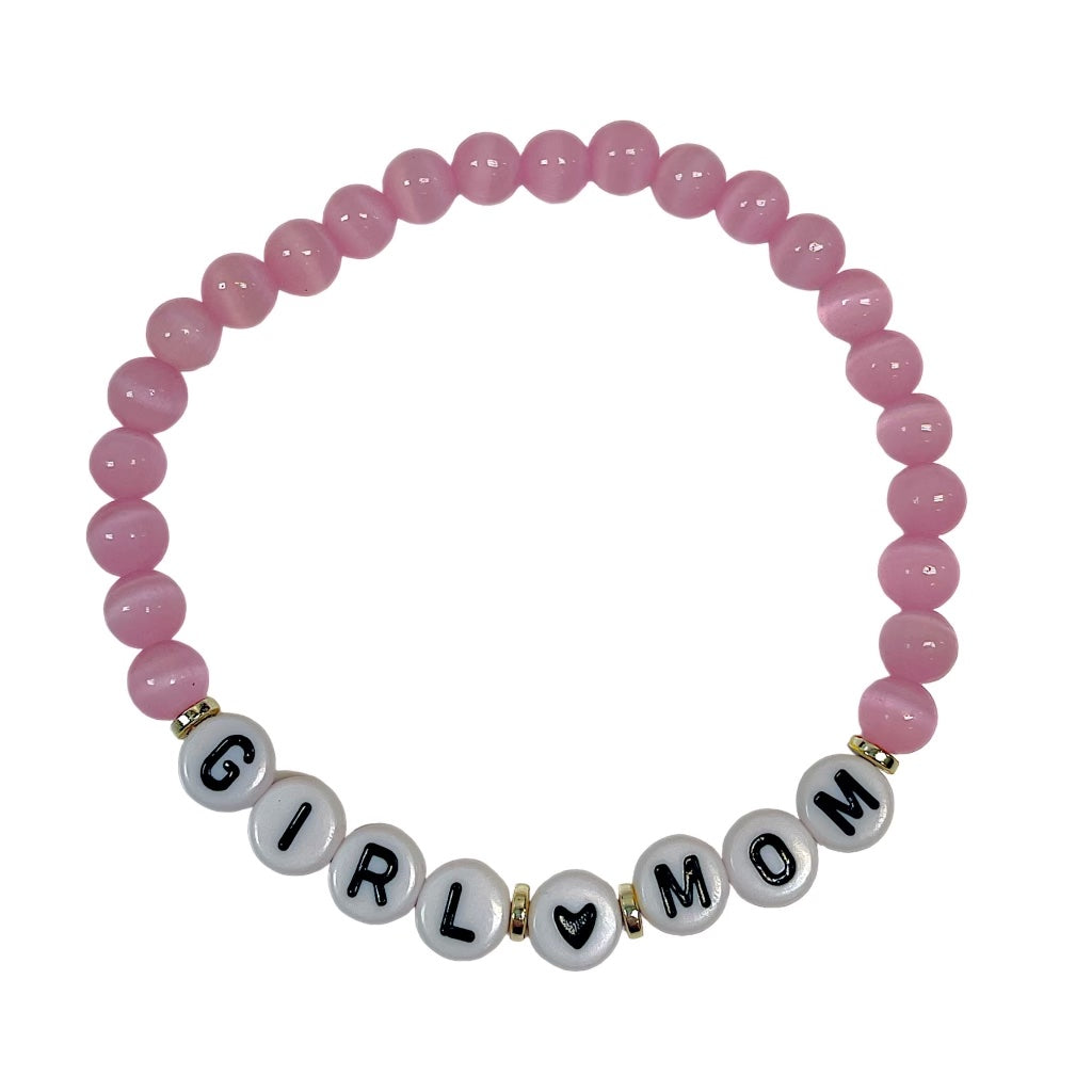 Boy / Girl Mom Gemstone Word Beaded Bracelets