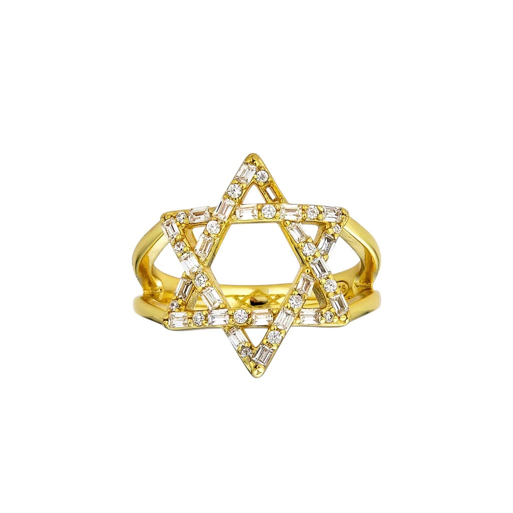 Large Star Of David CZ Ring