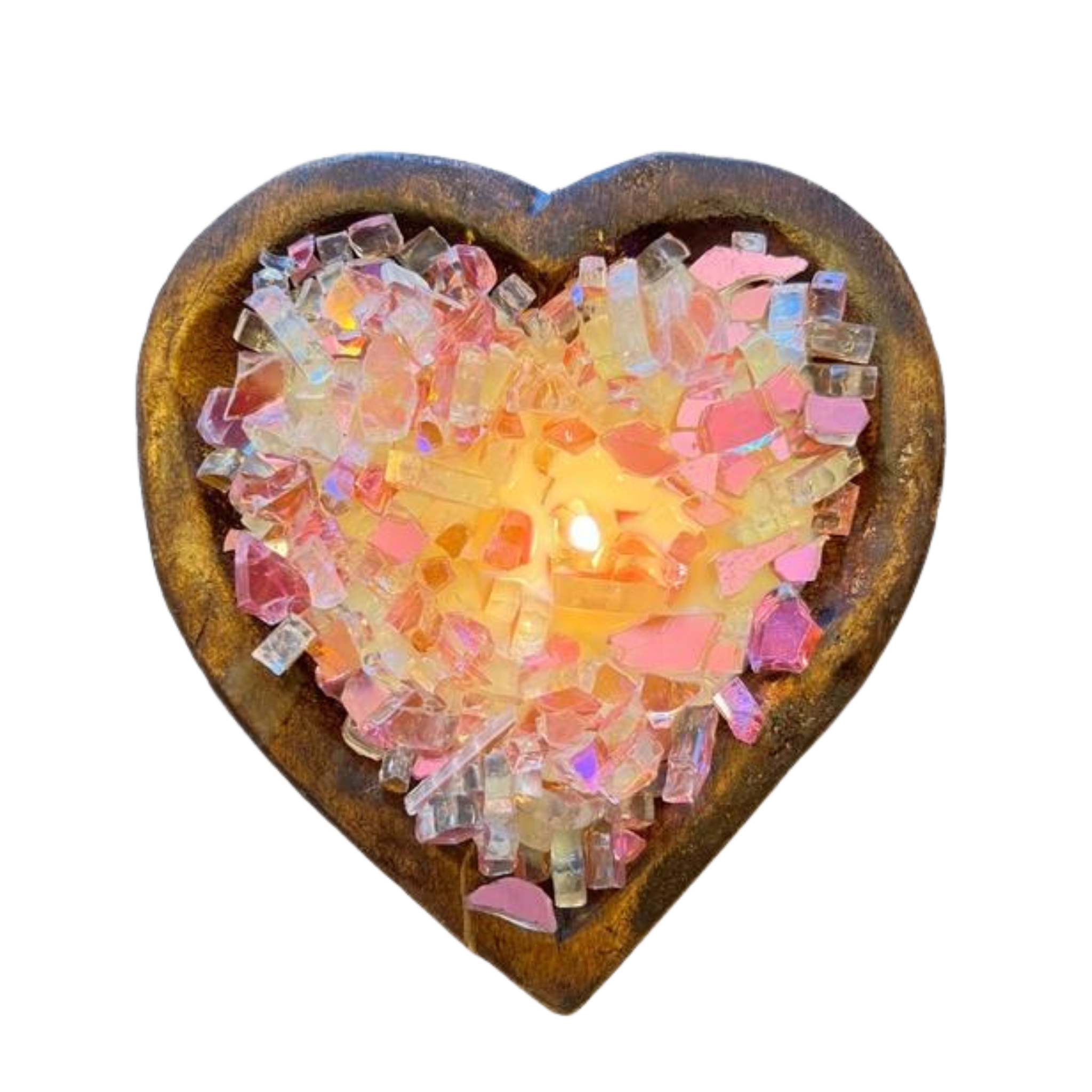 "Fiery Heart" Heart Dough Bowl Soy Candle