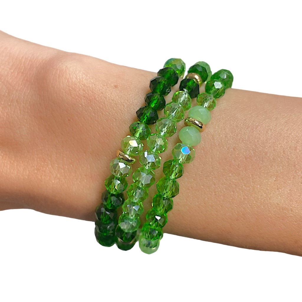 green goddess large crystal bracelets