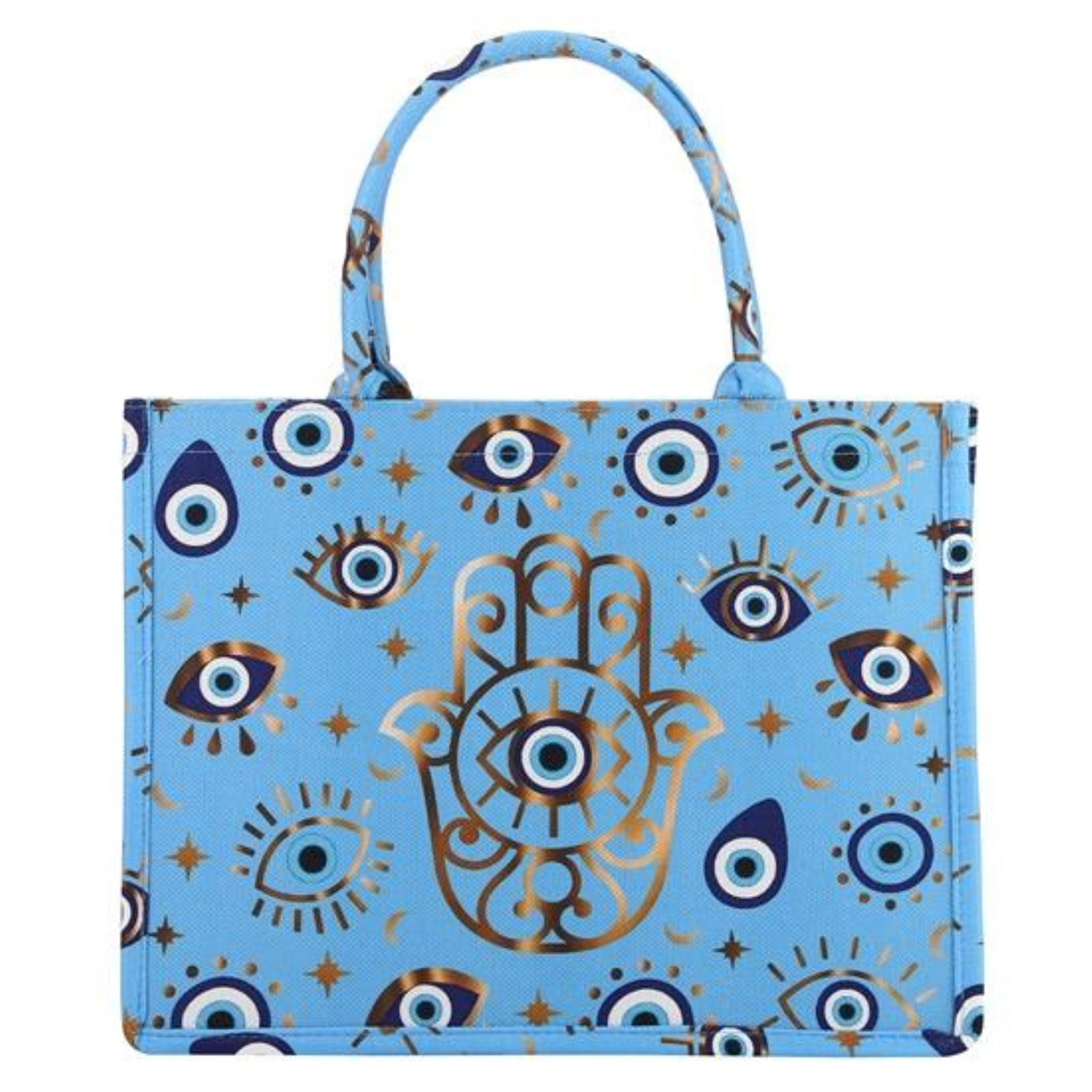 Hamsa Printed Colorful Tote Handbag
