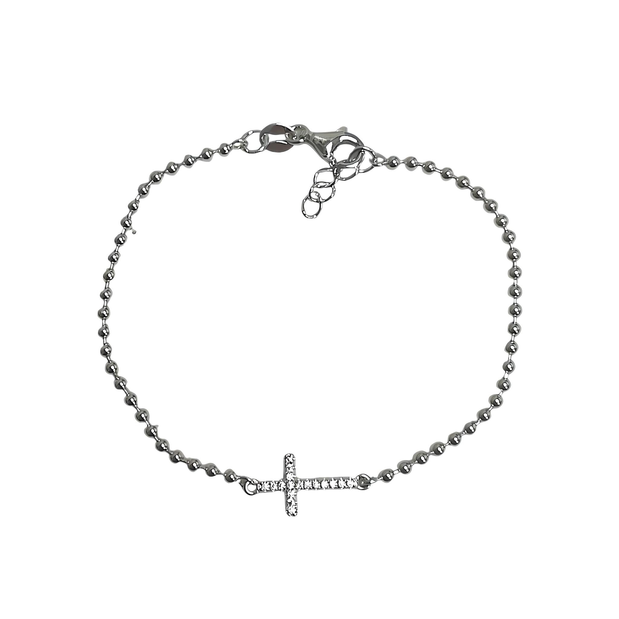 Cross CZ Sterling Silver Bracelet