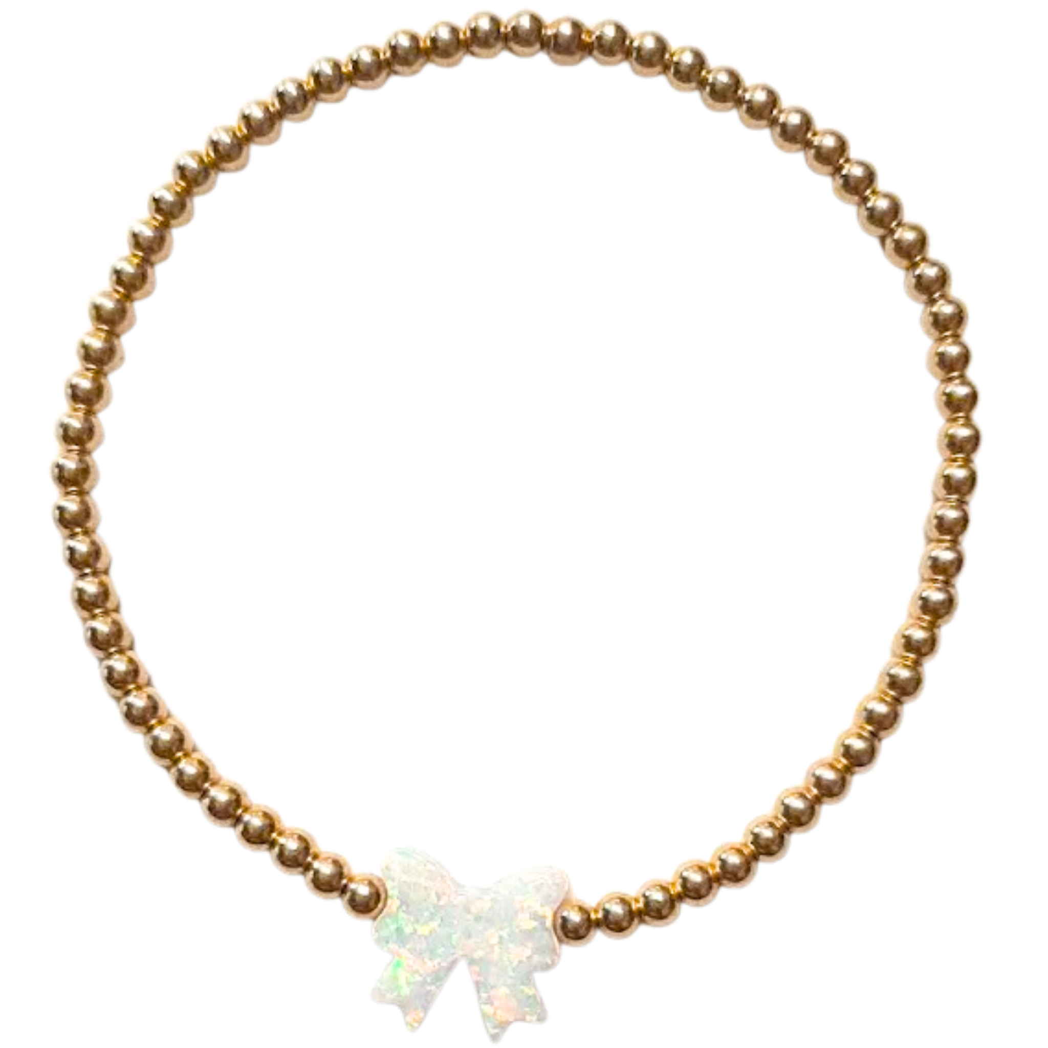 Bow Charm  Beaded Bracelet