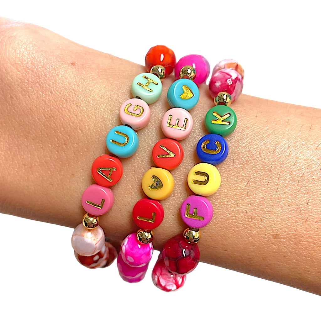 F*ck, Love, Laugh Gemstone Bracelets