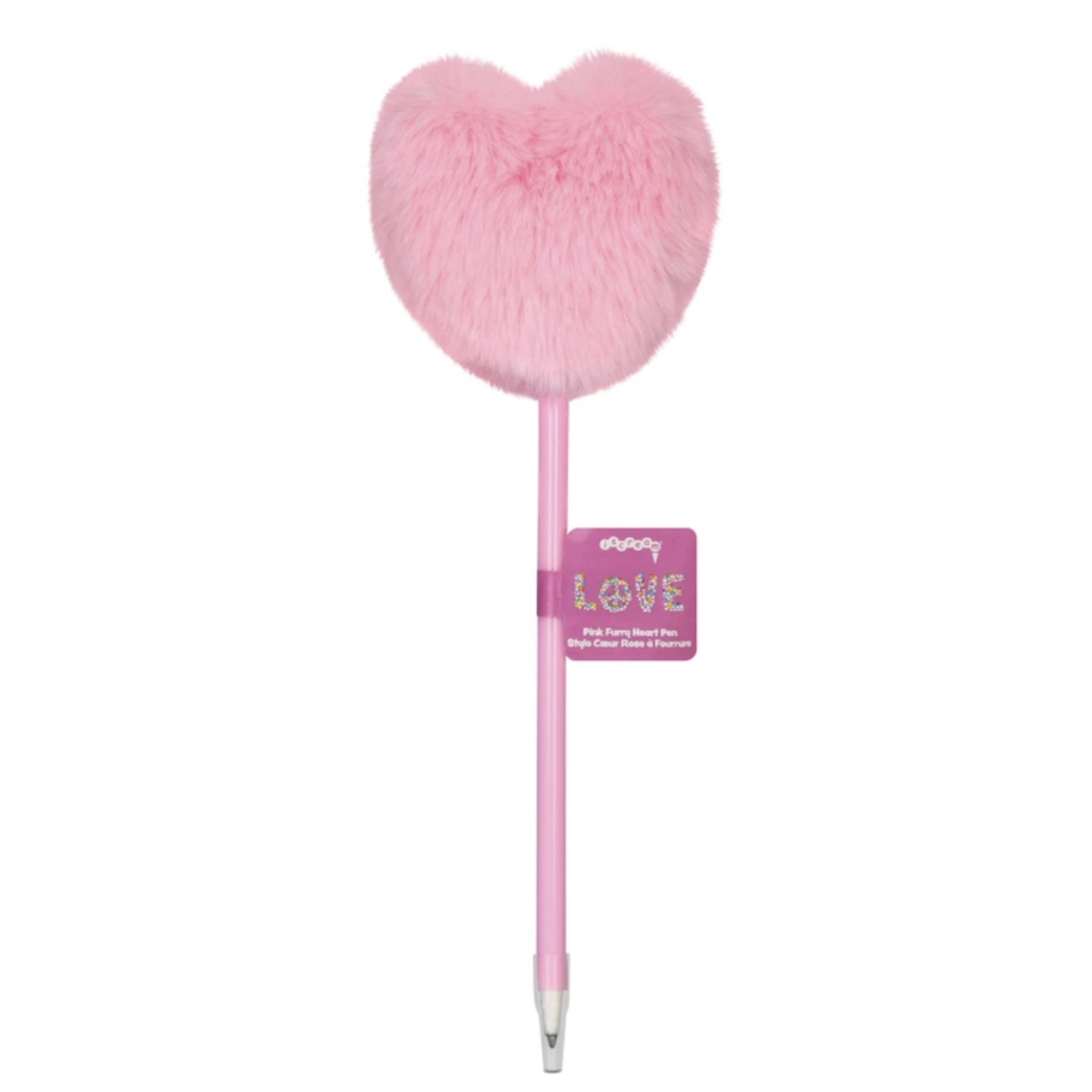 Pink Furry Heart Pen