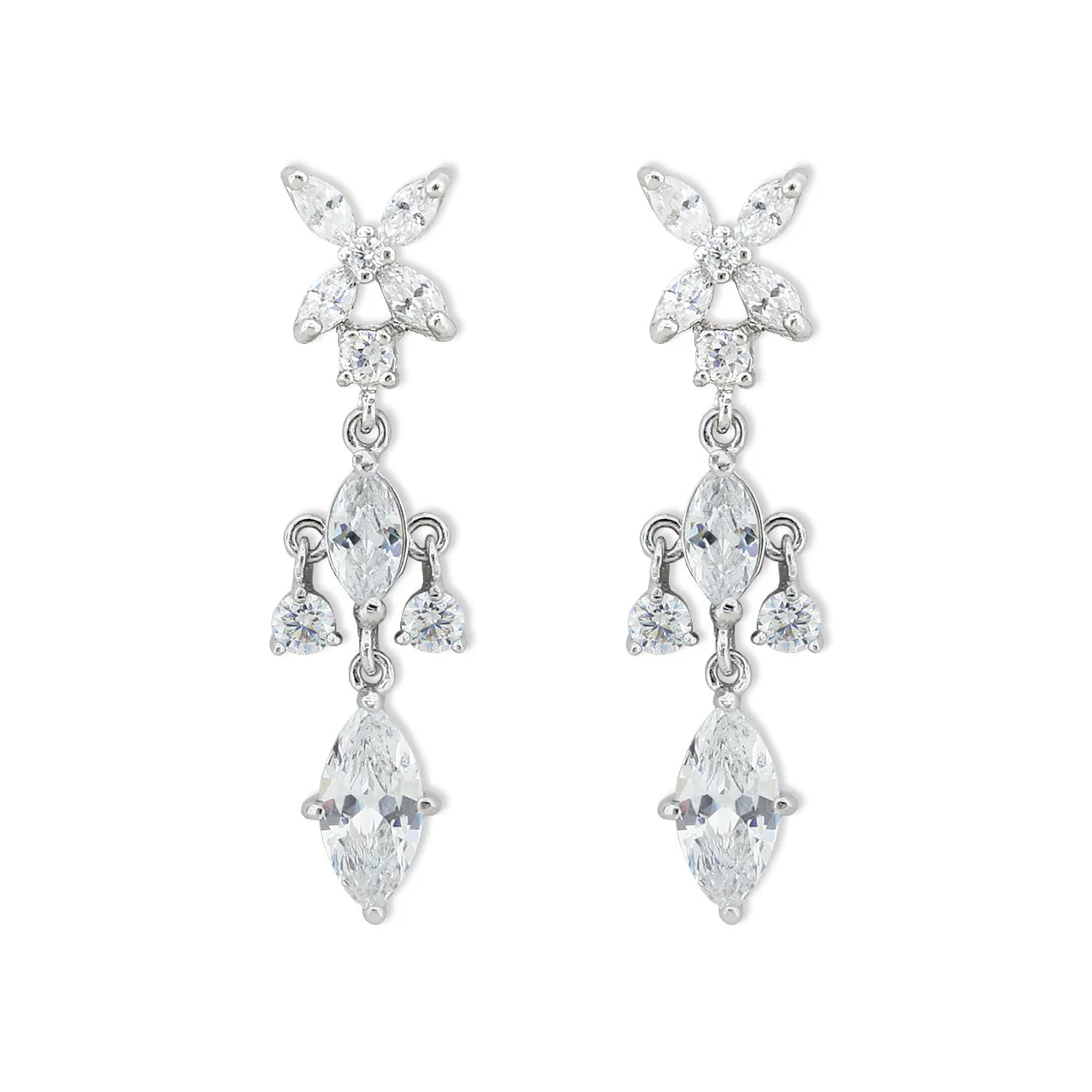 Elegant Drop Earrings with Marquise Stones