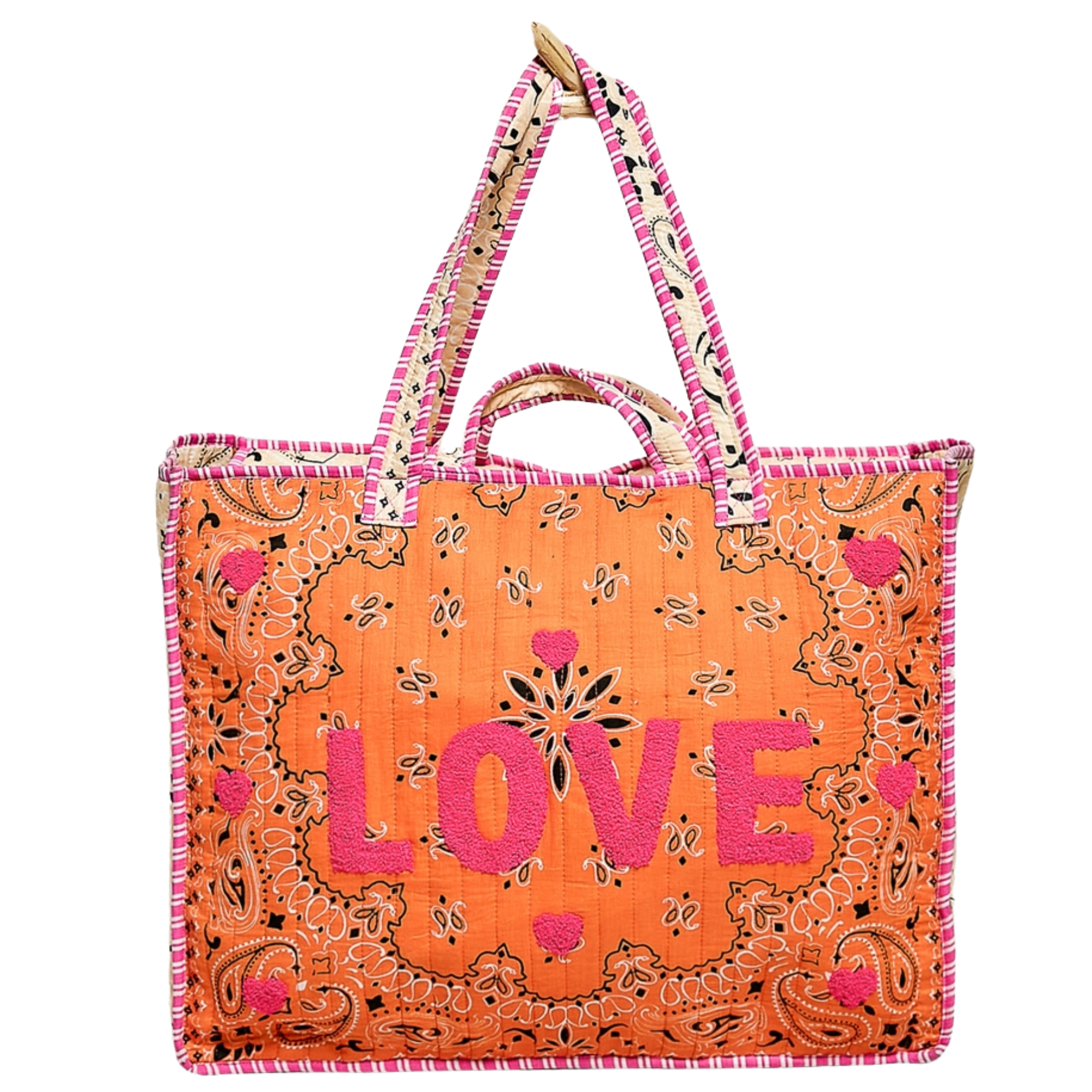 Love Bandana Quilted Tote Bag